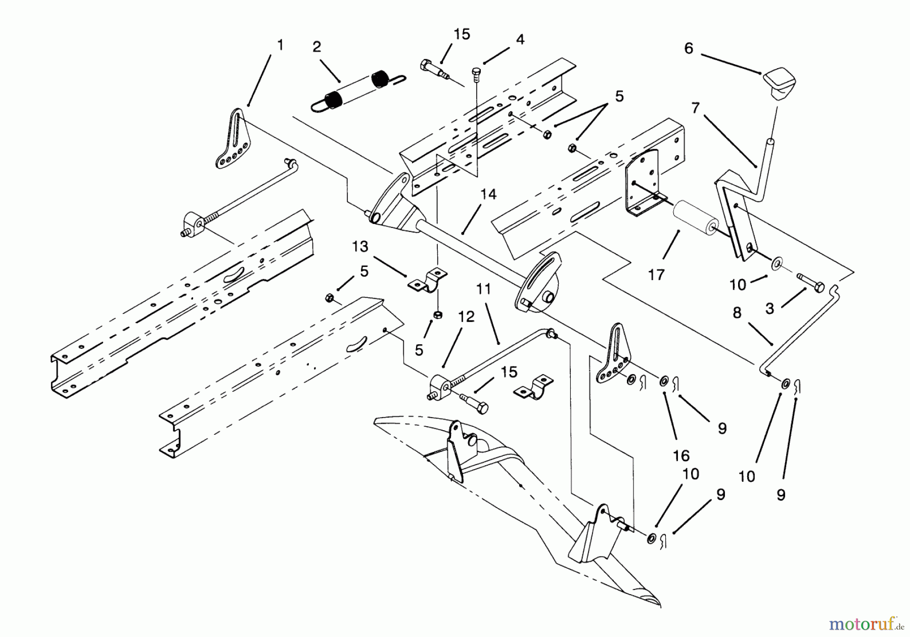  Toro Neu Mowers, Lawn & Garden Tractor Seite 1 71213 (13-38HXL) - Toro 13-38HXL Lawn Tractor, 1995 (59100001-59999999) HEIGHT OF CUT ASSEMBLY