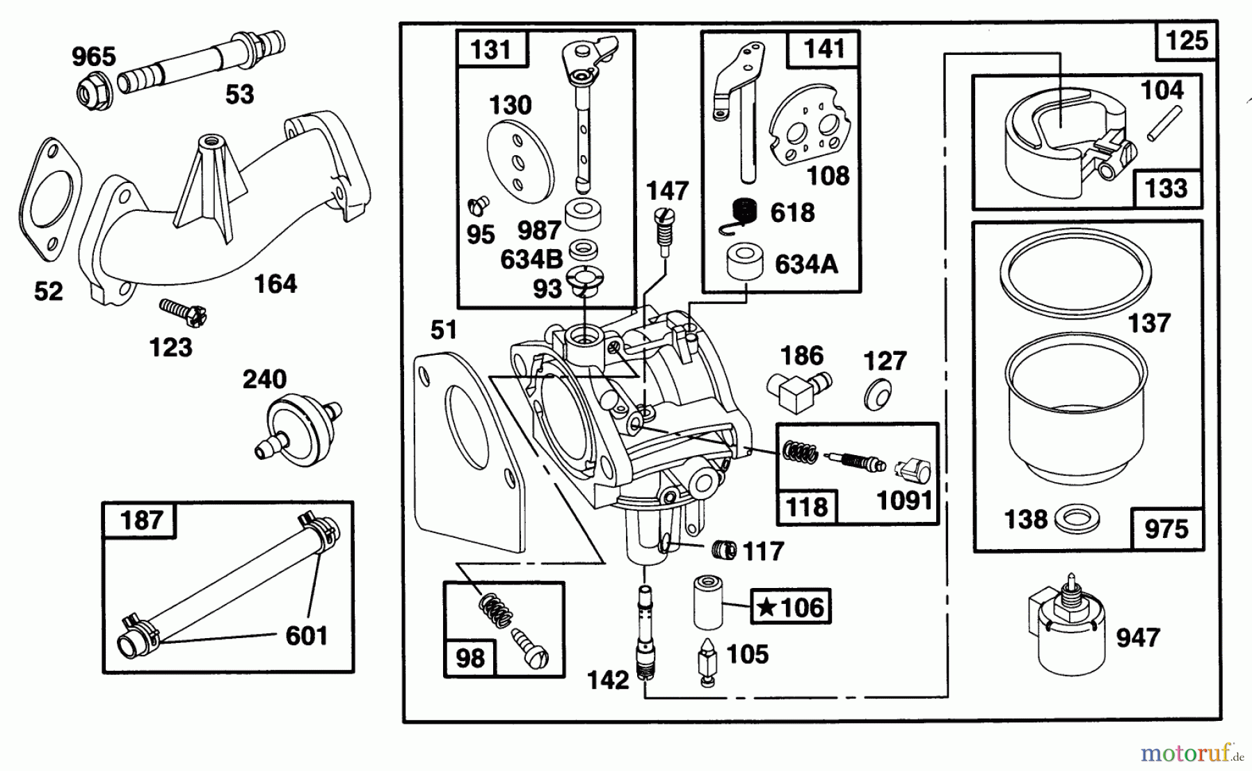  Toro Neu Mowers, Lawn & Garden Tractor Seite 1 71196 (16-44HXL) - Toro 16-44HXL Lawn Tractor, 1996 (6900001-6999999) ENGINE BRIGGS & STRATTON MODEL 28Q777-0668-A1 #5