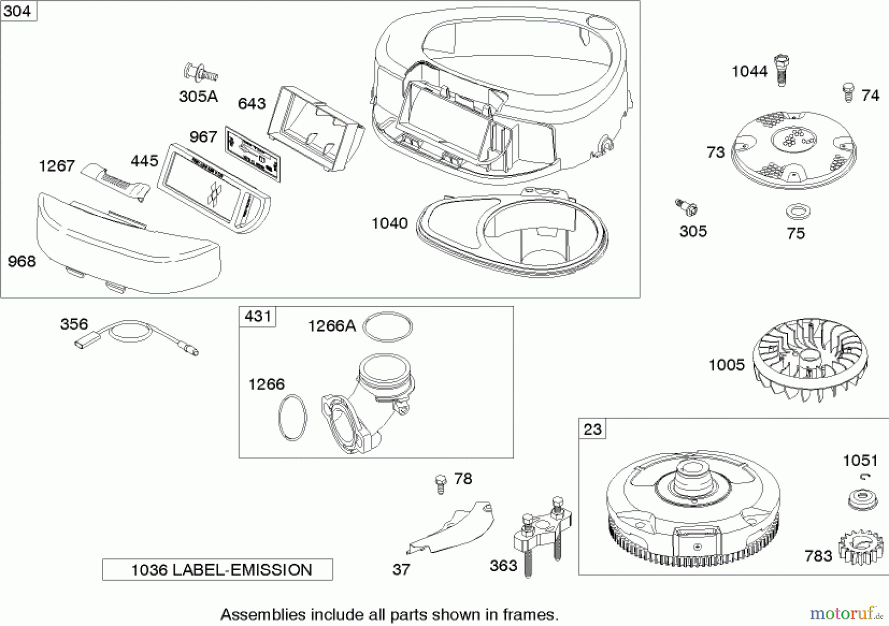 Toro Neu Mowers, Lawn & Garden Tractor Seite 1 71209 (13-32XLE) - Toro 13-32XLE Lawn Tractor, 2004 (240000001-240999999) BLOWER HOUSING ASSEMBLY BRIGGS AND STRATTON MODEL 21A907-0169-E1