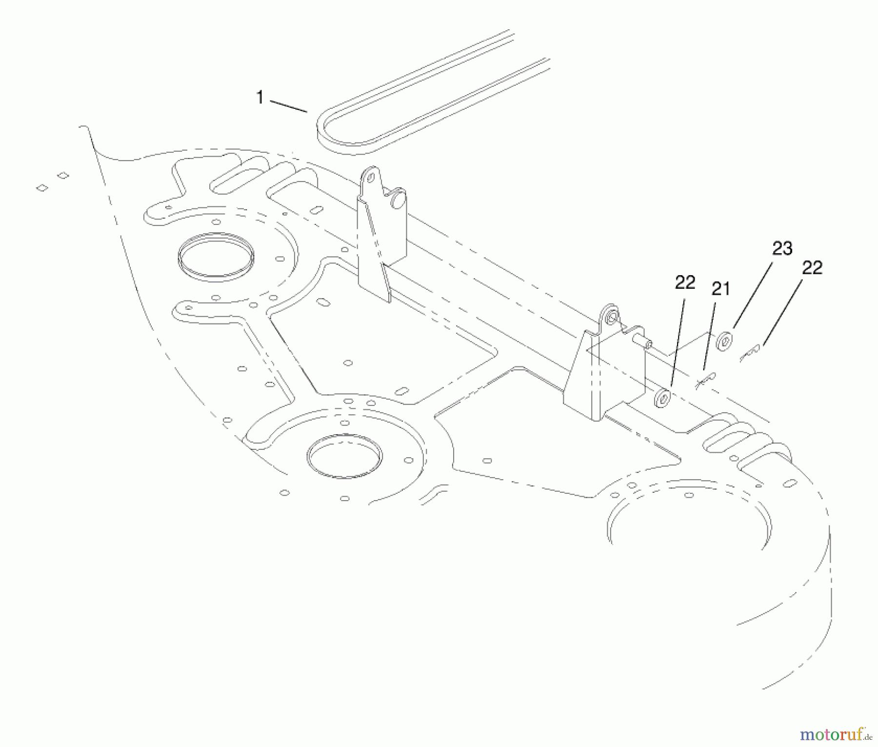  Toro Neu Mowers, Lawn & Garden Tractor Seite 1 71212 (17-44HXL) - Toro 17-44HXL Lawn Tractor, 2000 (200000001-200999999) BELT ASSEMBLY