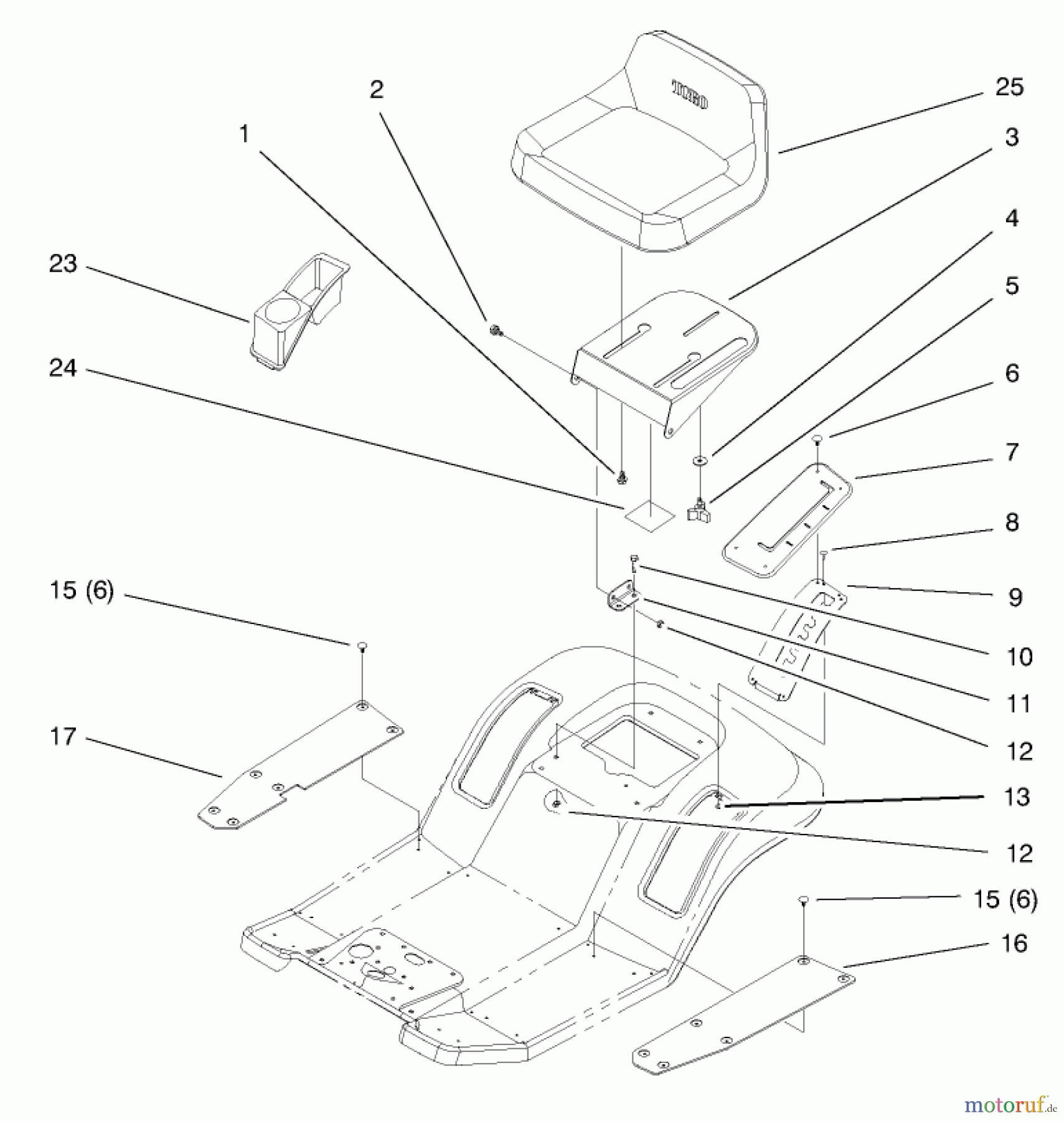  Toro Neu Mowers, Lawn & Garden Tractor Seite 1 71219 (14-38HXL) - Toro 14-38HXL Lawn Tractor, 1998 (8900001-8999999) SEAT ASSEMBLY
