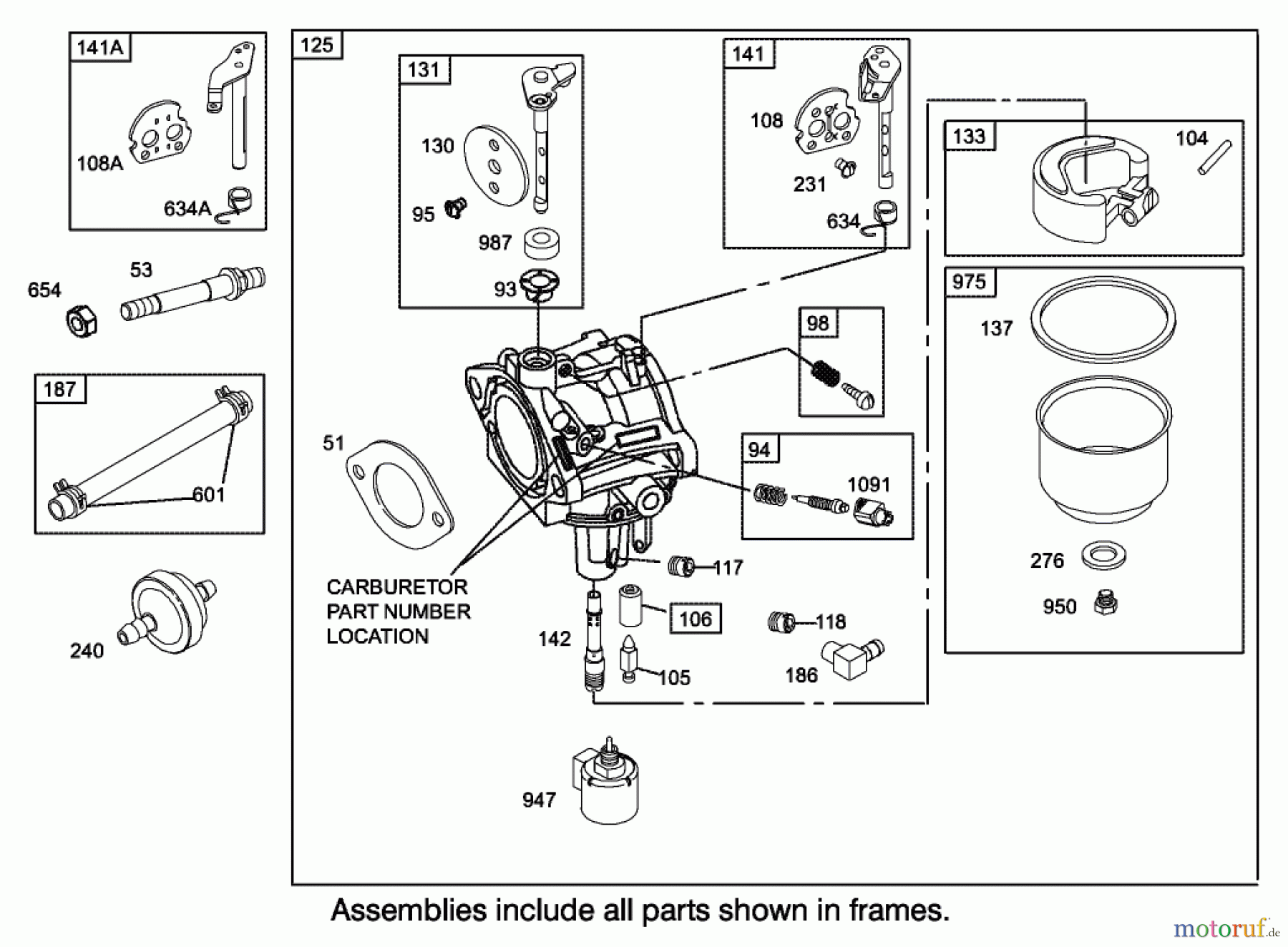 Toro Neu Mowers, Lawn & Garden Tractor Seite 1 71228 (17-44HXL) - Toro 17-44HXL Lawn Tractor, 2002 (220010001-220999999) CARBURETOR ASSEMBLY ENGINE BRIGGS AND STRATTON MODEL 31F777-0123-E1
