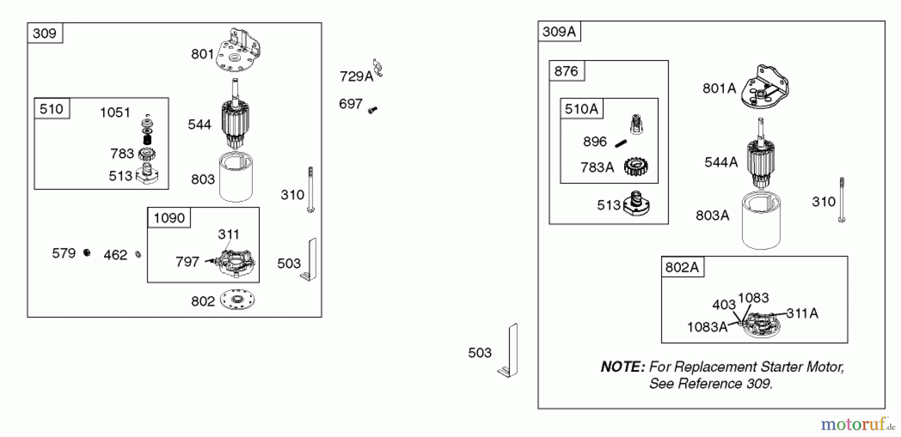  Toro Neu Mowers, Lawn & Garden Tractor Seite 1 71228 (17-44HXL) - Toro 17-44HXL Lawn Tractor, 2004 (240000001-240999999) STARTER ASSEMBLY BRIGGS AND STRATTON 31F777-0123-E1