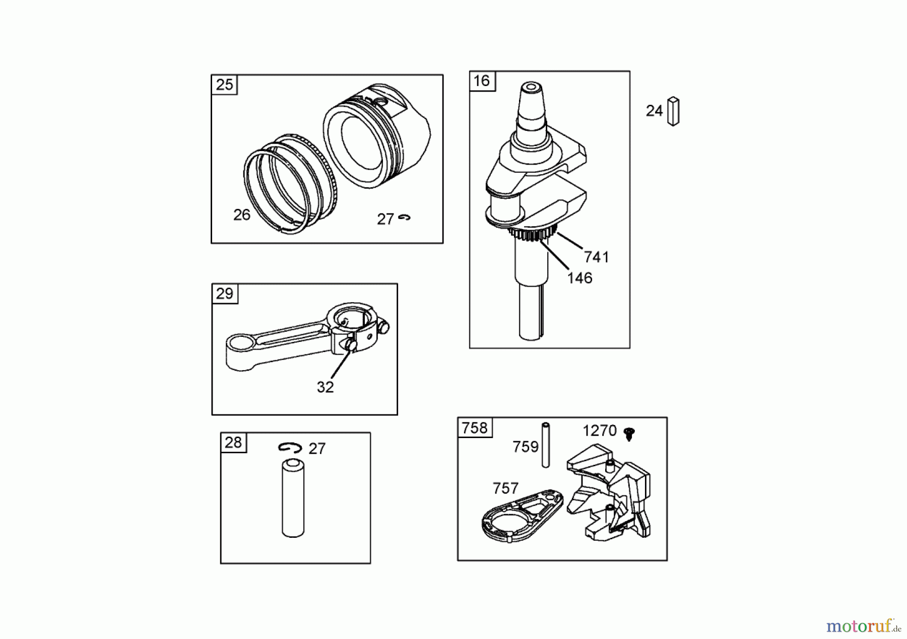 Toro Neu Mowers, Lawn & Garden Tractor Seite 1 71246 (XL 380H) - Toro XL 380H Lawn Tractor, 2005 (250000001-250999999) CRANKSHAFT ASSEMBLY BRIGGS AND STRATTON 286H77-0165-E1