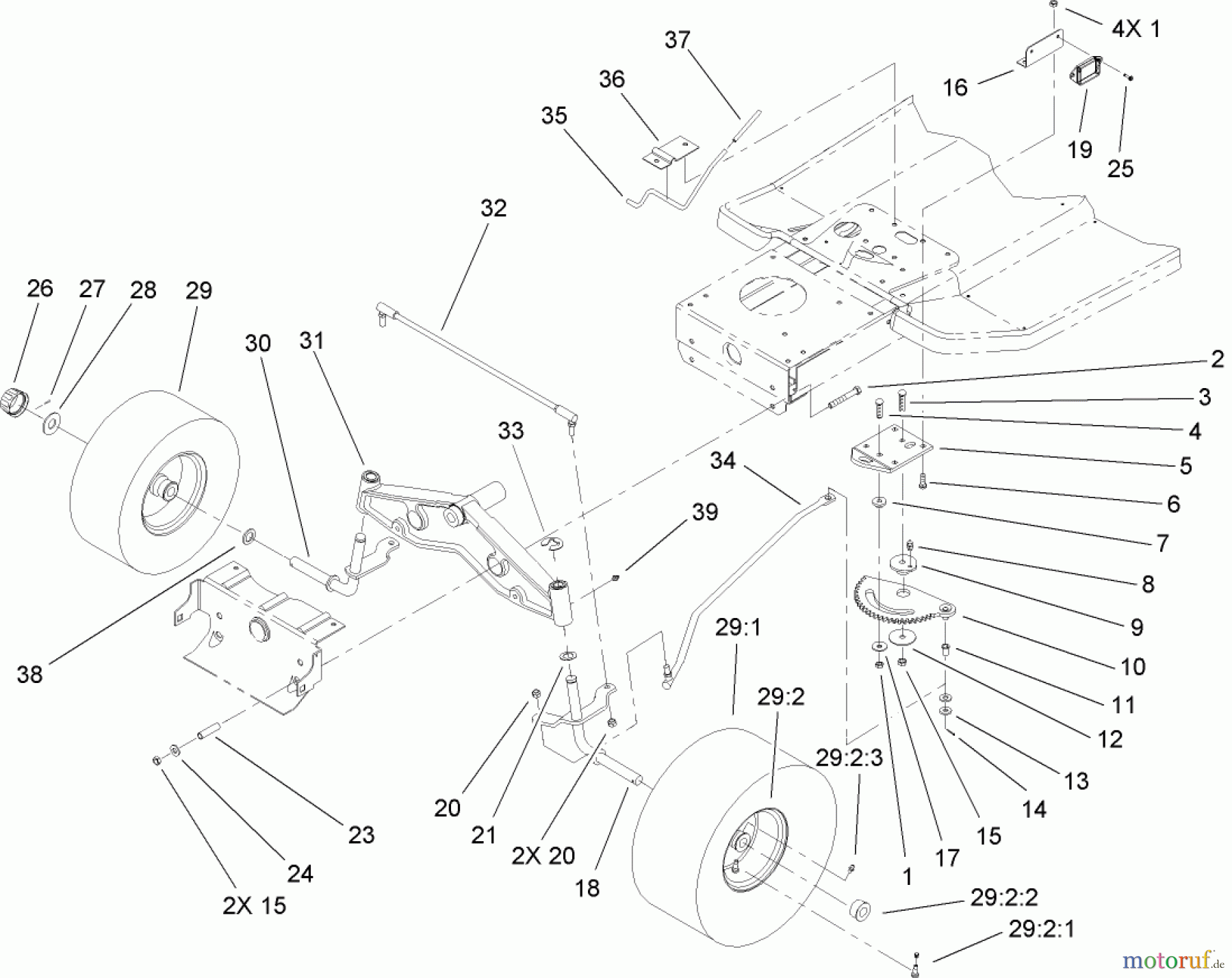  Toro Neu Mowers, Lawn & Garden Tractor Seite 1 71286 (XL 440H) - Toro XL 440H Lawn Tractor, 2007 (270000001-270999999) STEERING ASSEMBLY