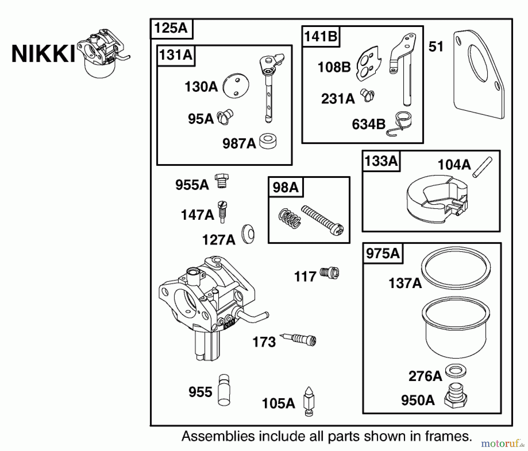  Toro Neu Mowers, Lawn & Garden Tractor Seite 1 71301 (12.5-32XLE) - Toro 12.5-32XLE Lawn Tractor, 2001 (210000001-210999999) CARBURETOR ASSEMBLY ENGINE BRIGGS AND STRATTON MODEL 288707-1142-E1 #2