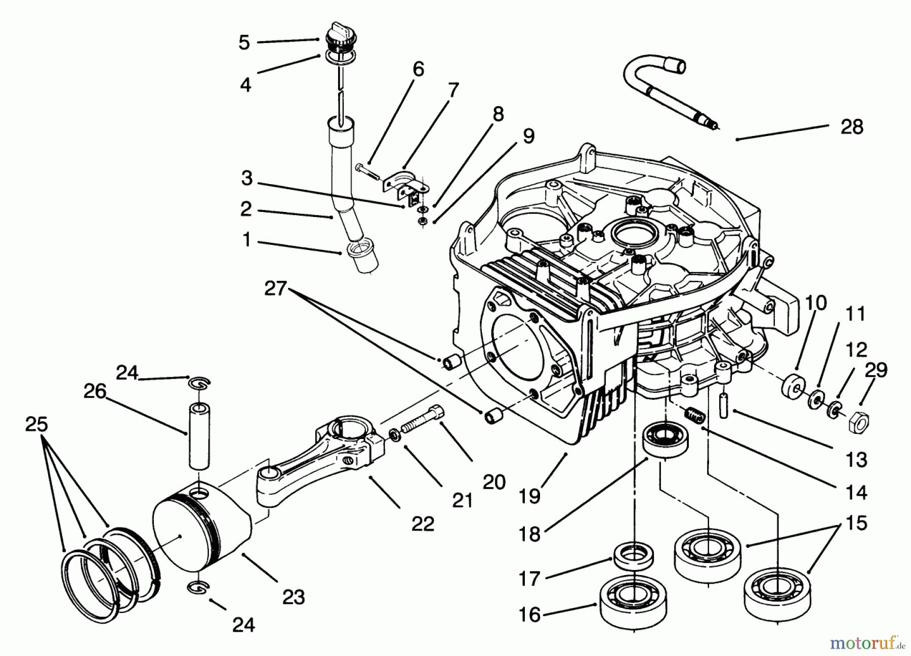  Toro Neu Mowers, Lawn & Garden Tractor Seite 1 72040 (244-5) - Toro 244-5 Yard Tractor, 1993 (3900001-3999999) CYLINDER BLOCK ASSEMBLY