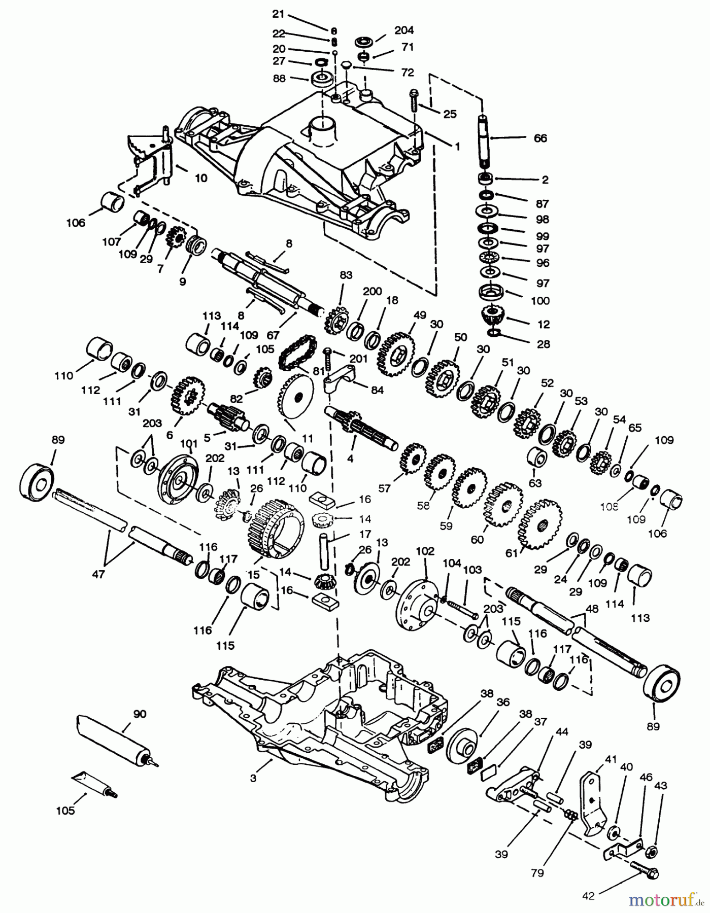  Toro Neu Mowers, Lawn & Garden Tractor Seite 1 72103 (268-H) - Toro 268-H Yard Tractor, 1994 (4900001-4999999) PEERLESS TRANSAXLE 820-024