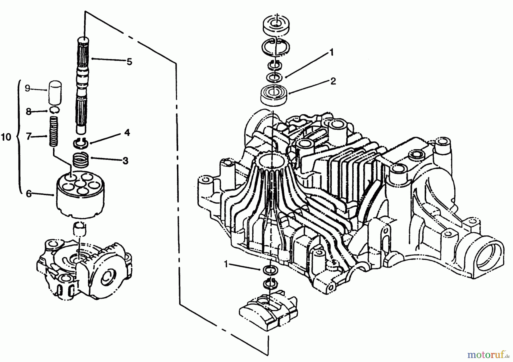  Toro Neu Mowers, Lawn & Garden Tractor Seite 1 72083 (266-H) - Toro 266-H Yard Tractor, 1994 (4900001-4999999) PUMP SHAFT