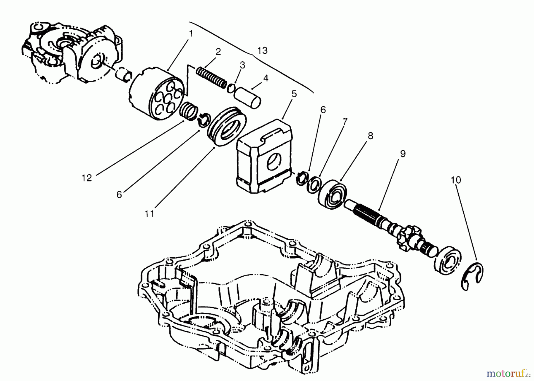  Toro Neu Mowers, Lawn & Garden Tractor Seite 1 72042 (264-6) - Toro 264-6 Yard Tractor, 1995 (5900001-5900796) MOTOR SHAFT
