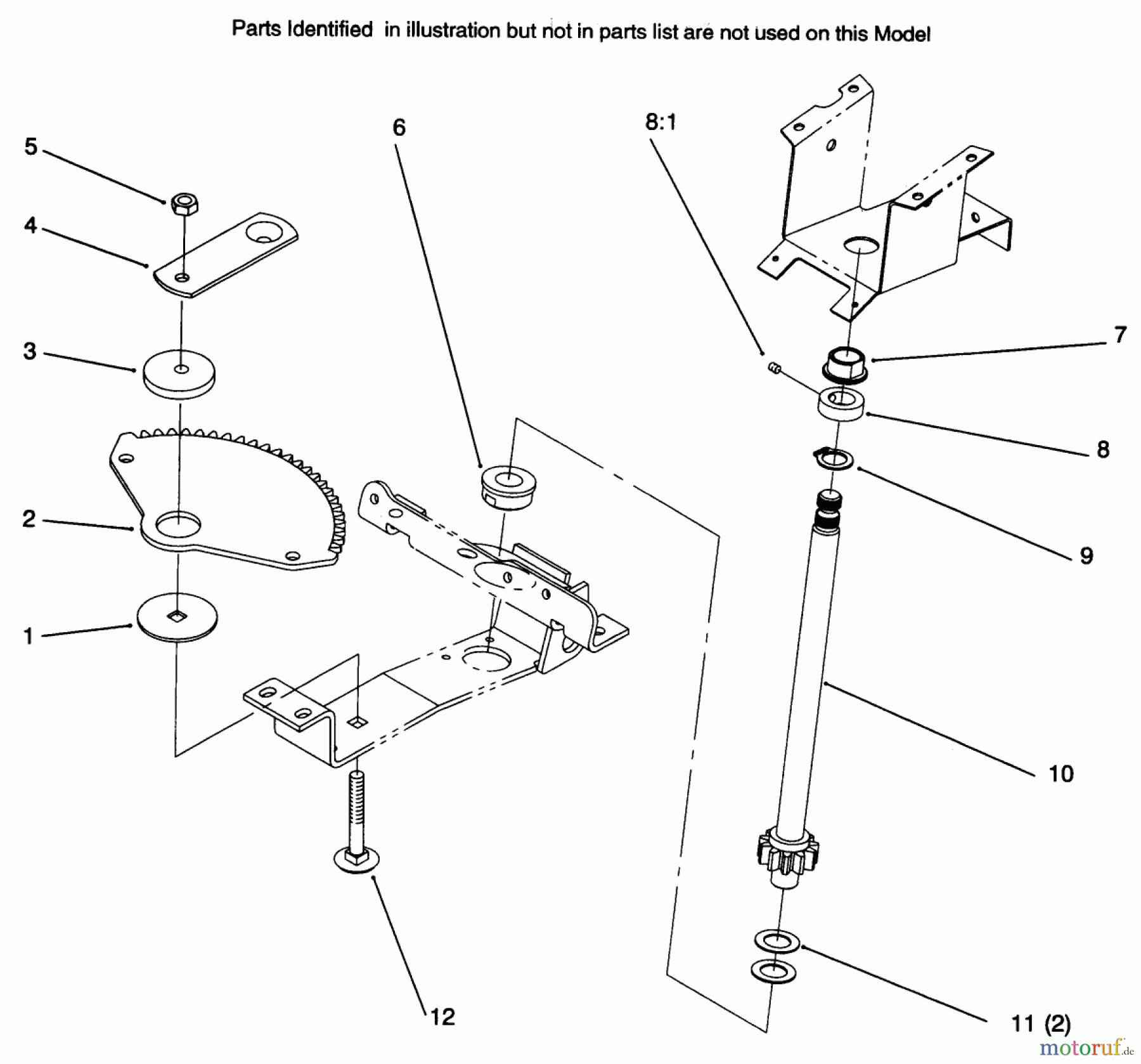  Toro Neu Mowers, Lawn & Garden Tractor Seite 1 72045 (265-6) - Toro 265-6 Yard Tractor, 1996 (6900001-6999999) LOWER STEERING