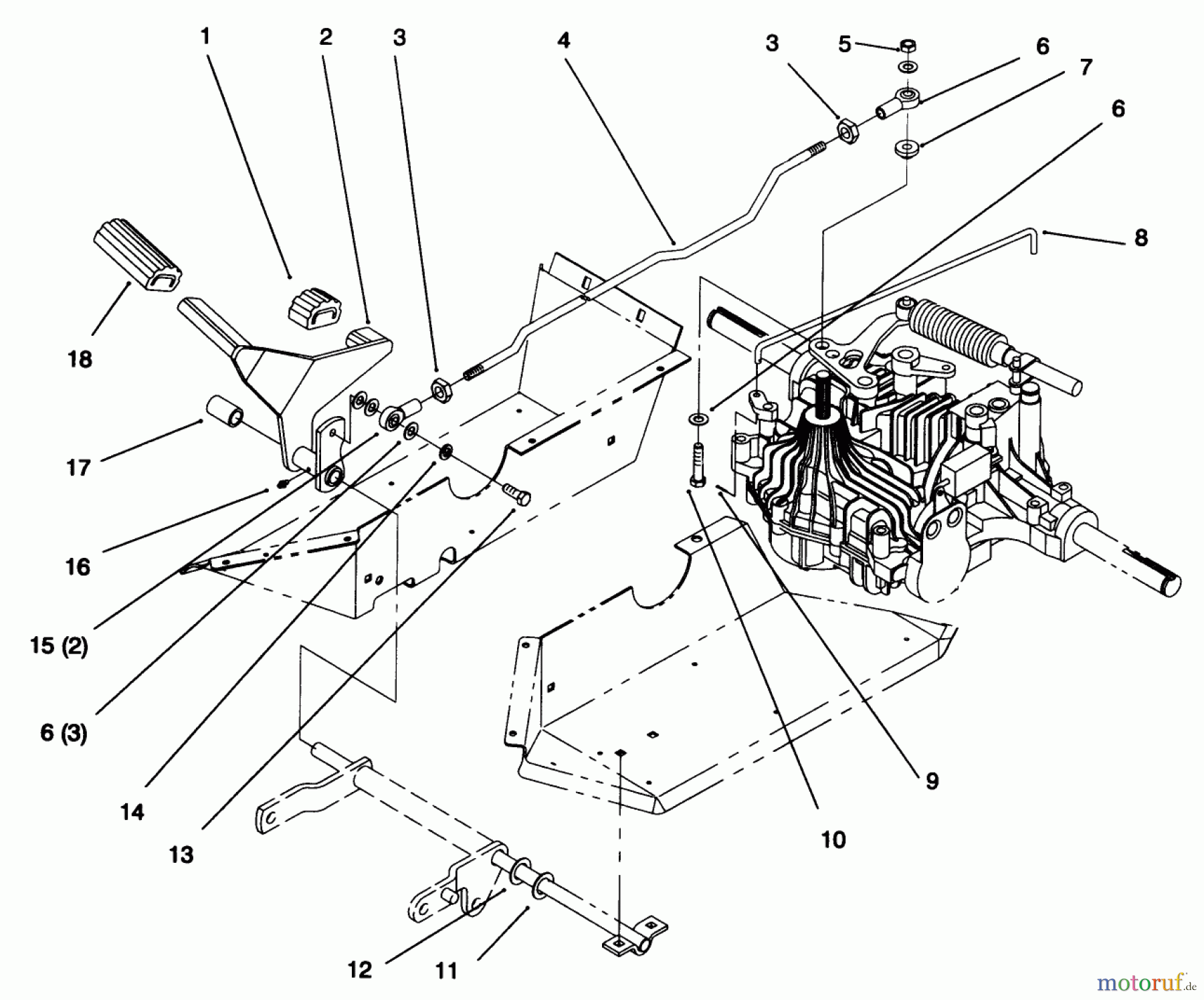  Toro Neu Mowers, Lawn & Garden Tractor Seite 1 72064 (265-H) - Toro 265-H Lawn and Garden Tractor, 1996 (6900001-6999999) HYDRO CONTROL