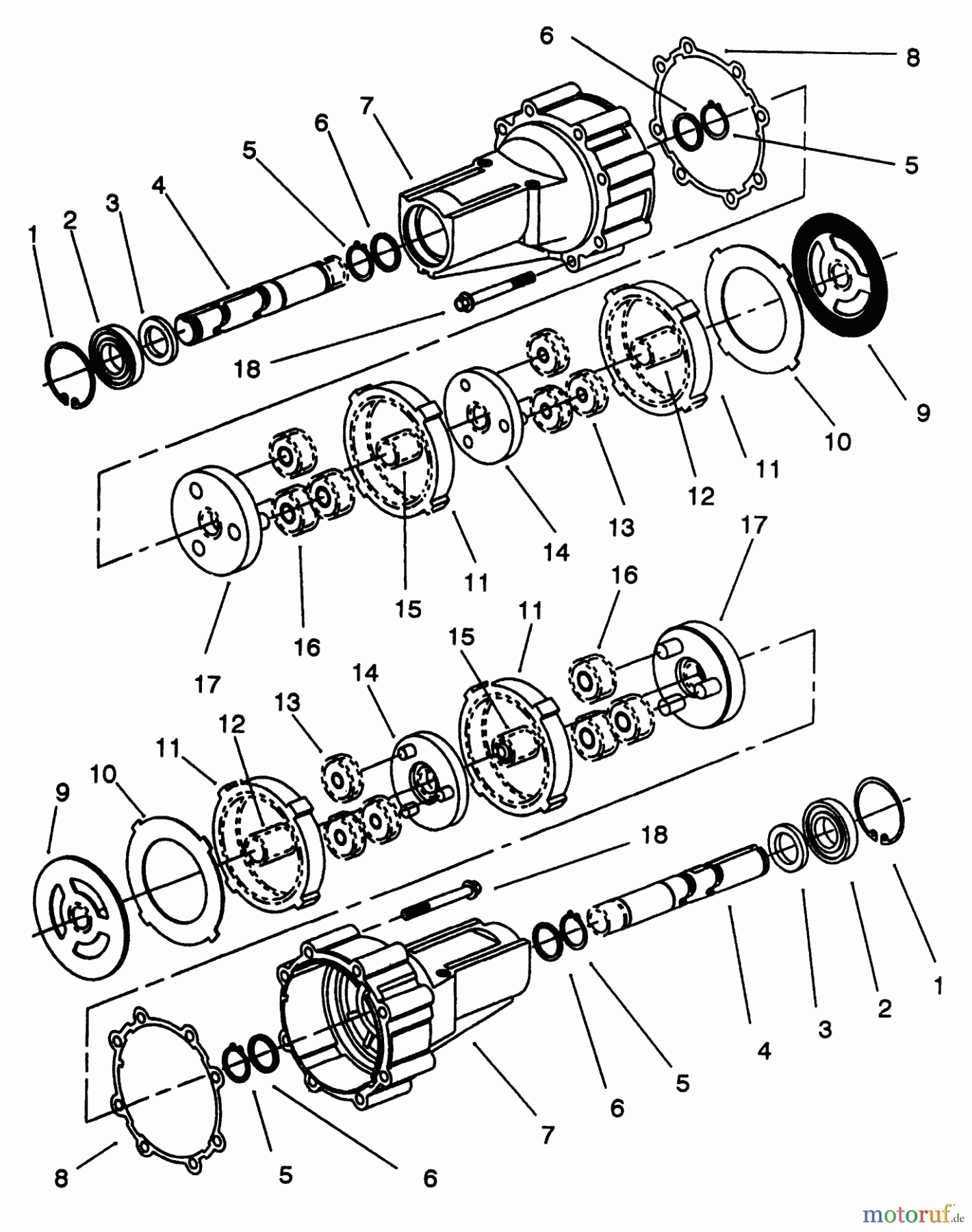  Toro Neu Mowers, Lawn & Garden Tractor Seite 1 72081 (246-H) - Toro 246-H Yard Tractor, 1993 (3900001-3999999) TRANSMISSION EATON MODEL 751-045 #2