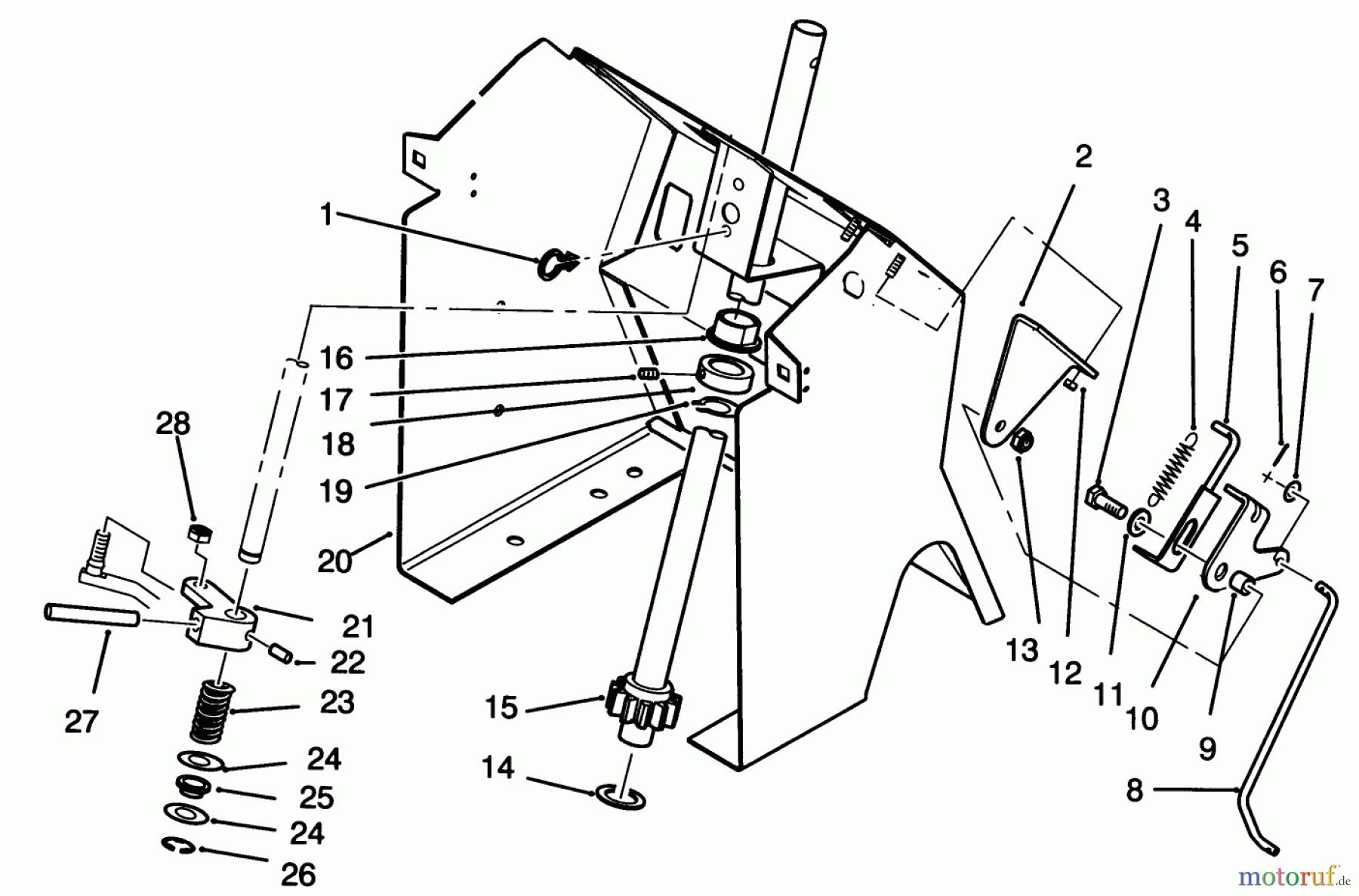  Toro Neu Mowers, Lawn & Garden Tractor Seite 1 72101 (246-H) - Toro 246-H Yard Tractor, 1993 (3900001-3999999) STEERING SHAFT AND INDICATOR ASSEMBLY