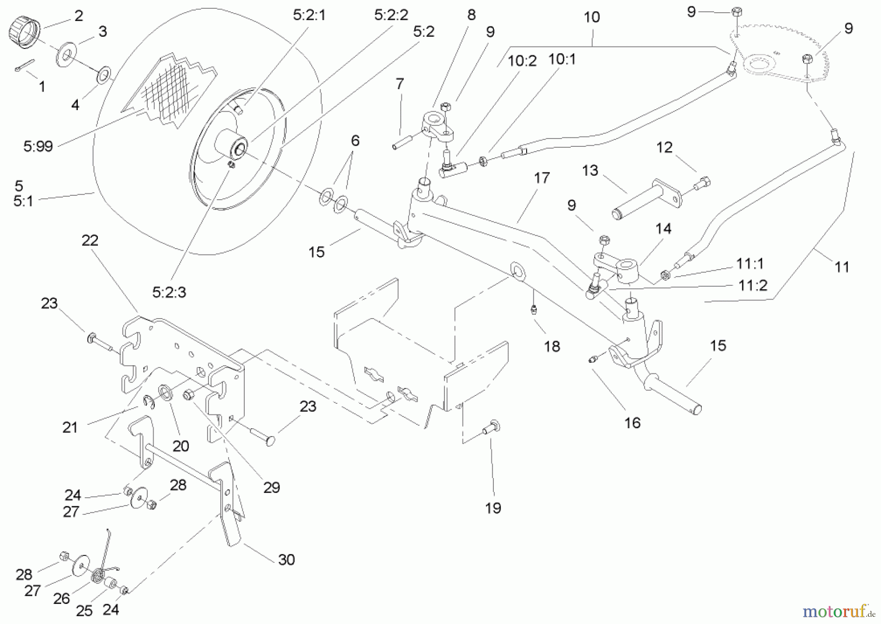  Toro Neu Mowers, Lawn & Garden Tractor Seite 1 72201 (420) - Toro 420 Garden Tractor, 2005 (250000001-250999999) FRONT AXLE AND HITCH ASSEMBLY