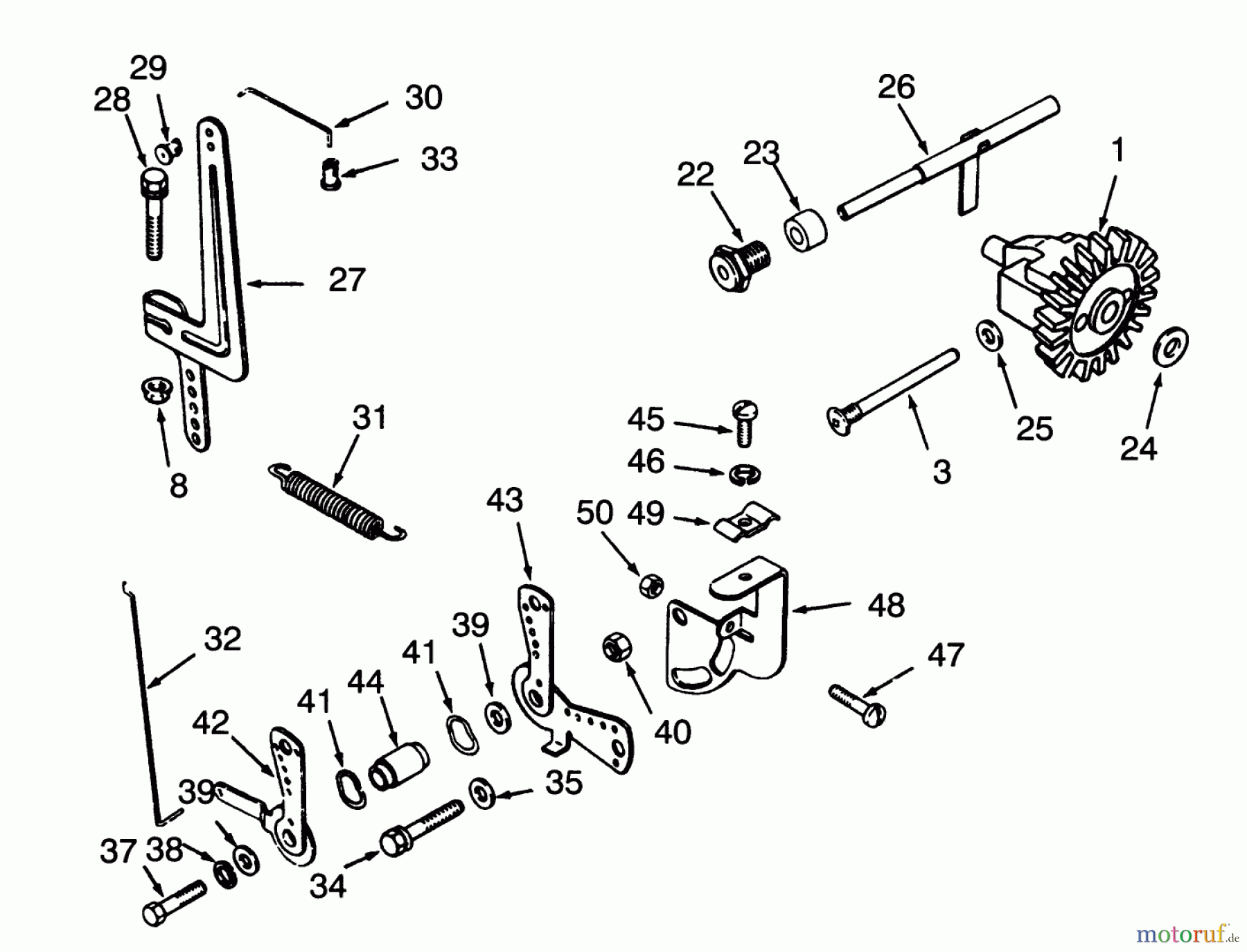  Toro Neu Mowers, Lawn & Garden Tractor Seite 1 73320 (310-8) - Toro 310-8 Garden Tractor, 1993 (3900001-3999999) GOVERNOR LINKAGE