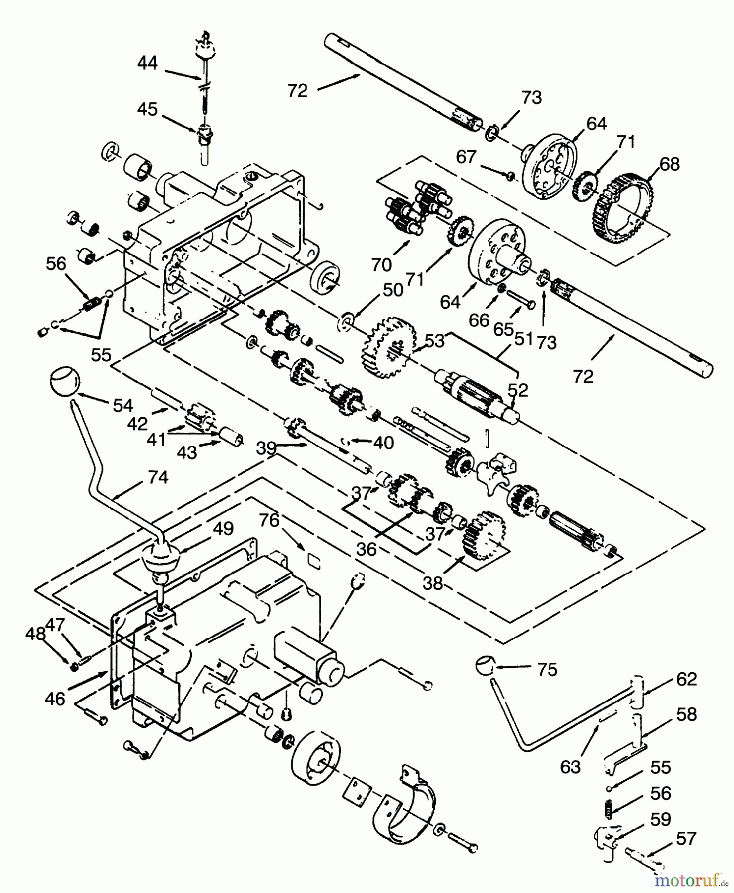  Toro Neu Mowers, Lawn & Garden Tractor Seite 1 73320 (310-8) - Toro 310-8 Garden Tractor, 1993 (3900001-3999999) TRANSMISSION 8-SPEED #2