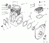 Toro 73362 (312-8) - 312-8 Garden Tractor, 1994 (4900001-4999999) Spareparts CRANKCASE AND CYLINDER HEAD