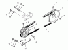 Toro 73380 (312-8) - 312-8 Garden Tractor, 1993 (3900001-3999999) Ersatzteile DRIVE BELT AND PULLEYS