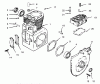 Toro 73400 (314-8) - 314-8 Garden Tractor, 1996 (SN 6900001-6999999) Spareparts CRANKCASE AND CYLINDER HEAD