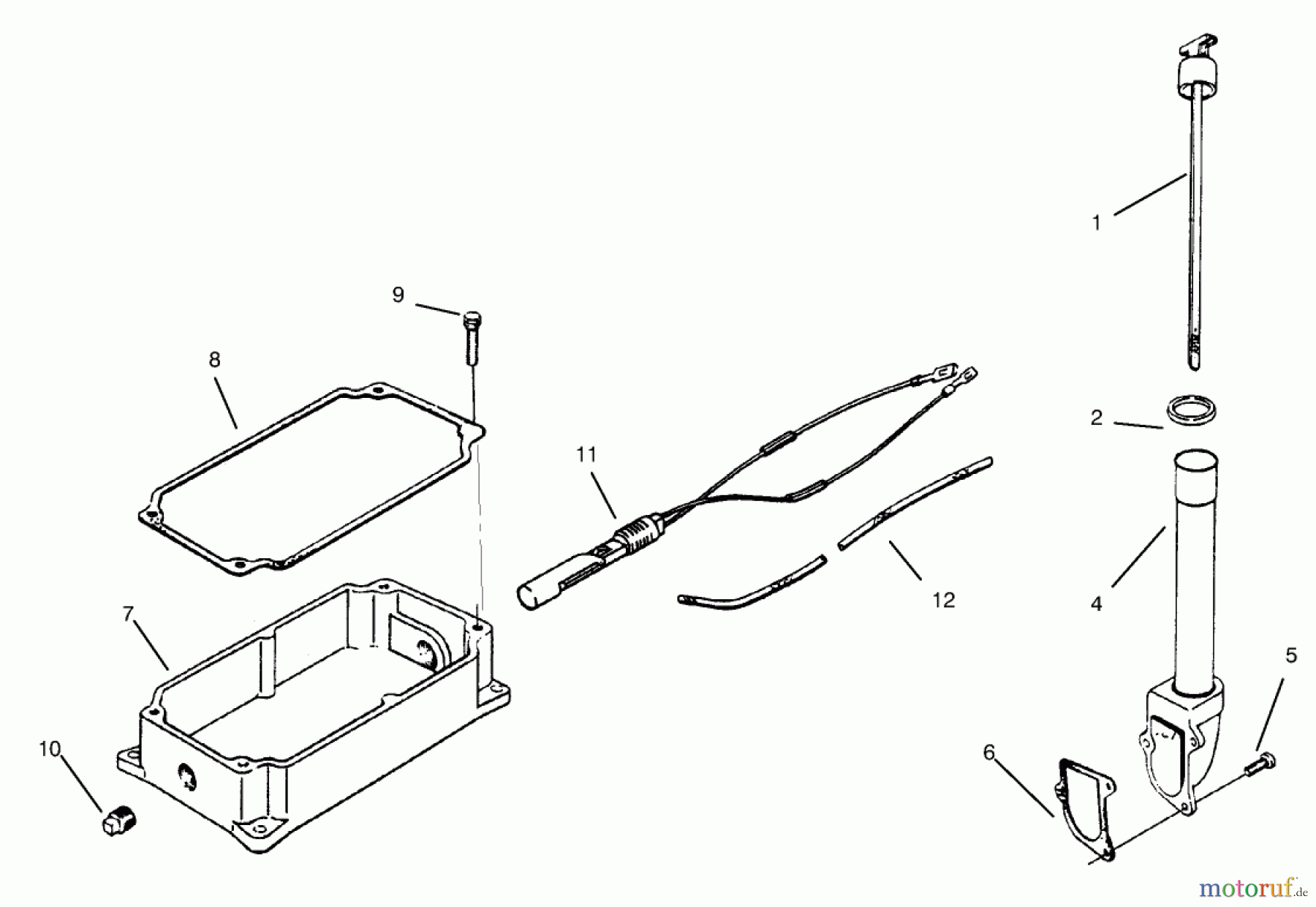  Toro Neu Mowers, Lawn & Garden Tractor Seite 1 73402 (314-8) - Toro 314-8 Garden Tractor, 1997 (7900001-7999999) OIL PAN AND DIPSTICK
