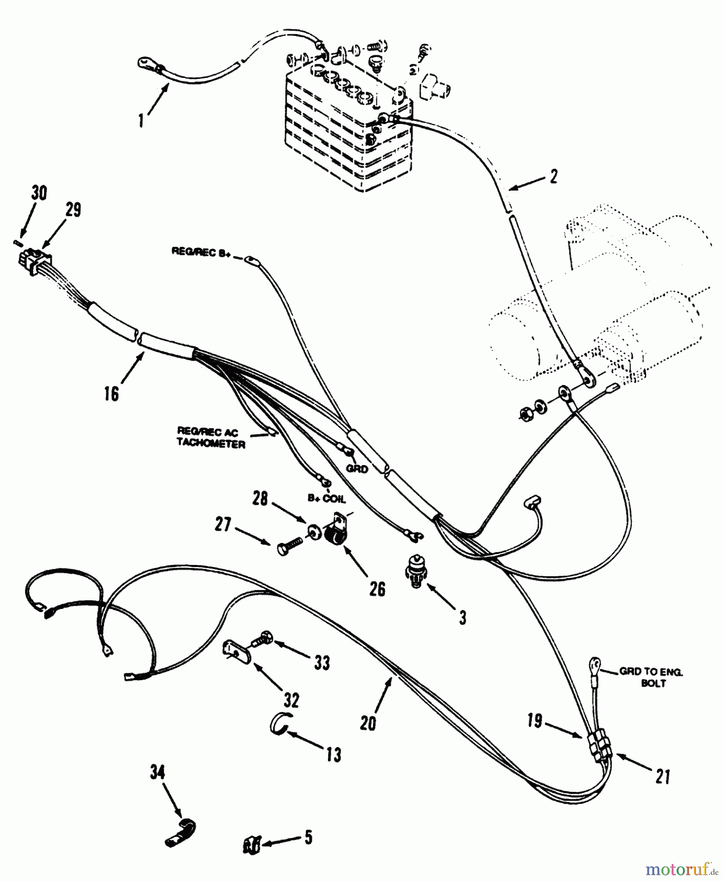  Toro Neu Mowers, Lawn & Garden Tractor Seite 1 73421 (416-H) - Toro 416-H Garden Tractor, 1995 (5901047-5999999) ELECTRICAL SYSTEM #2