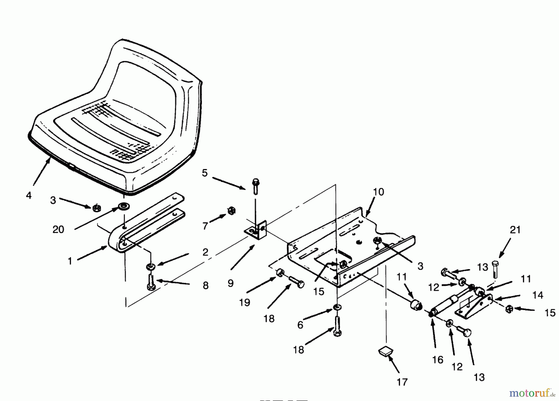  Toro Neu Mowers, Lawn & Garden Tractor Seite 1 73520 (520-H) - Toro 520-H Garden Tractor, 1993 (39000001-39999999) SEAT
