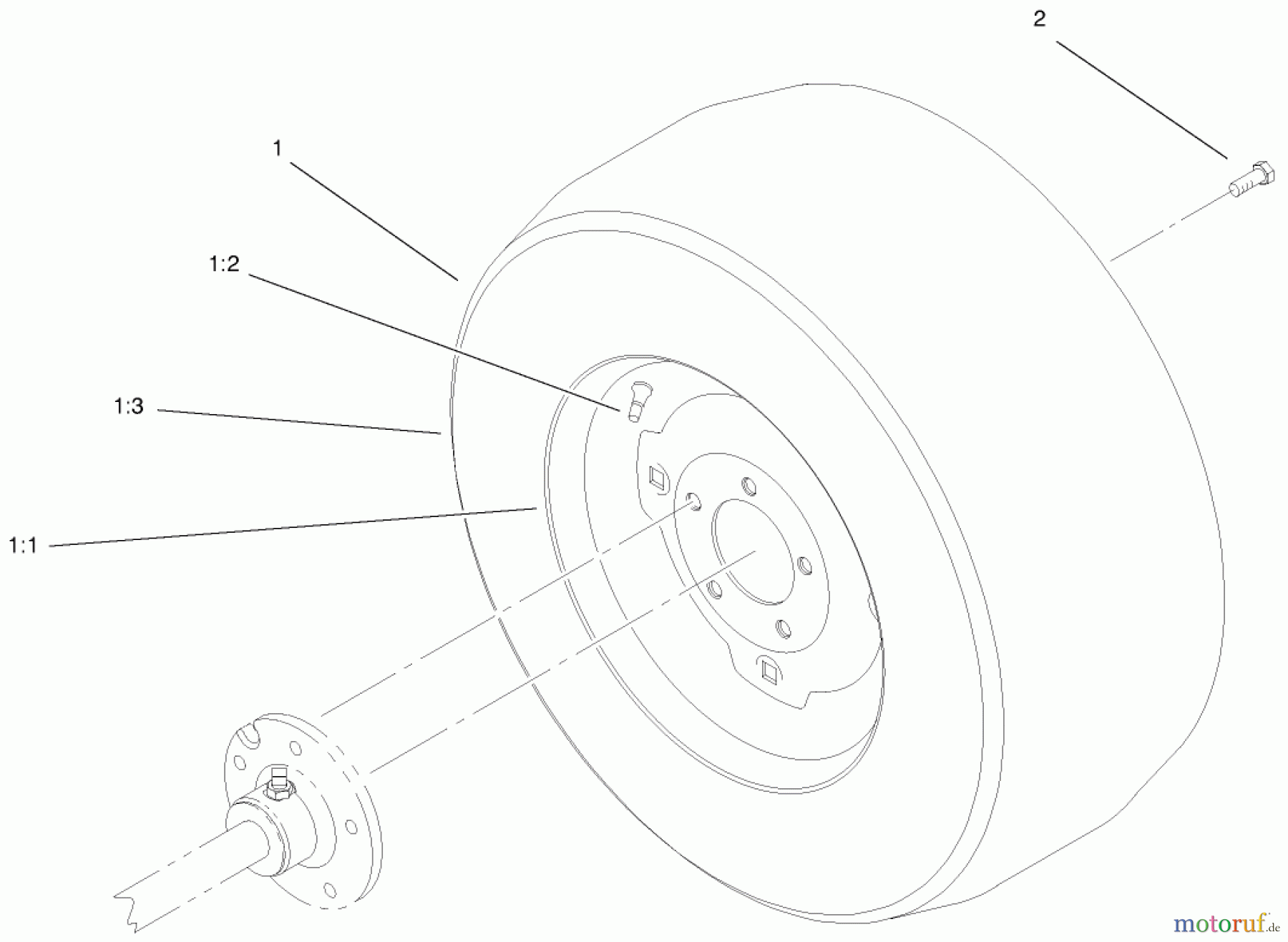  Toro Neu Mowers, Lawn & Garden Tractor Seite 1 73560 (522xi) - Toro 522xi Garden Tractor, 1998 (8900001-8999999) WHEEL ASSEMBLY