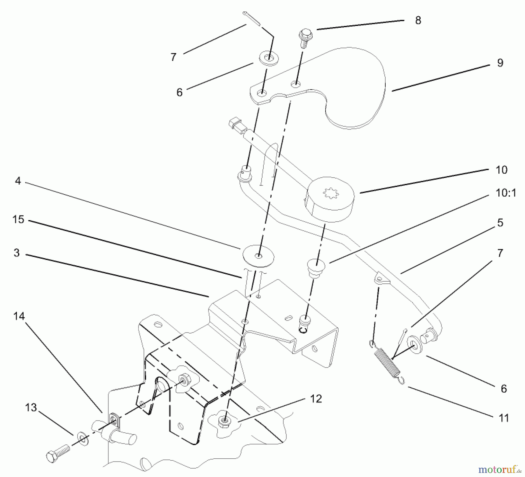  Toro Neu Mowers, Lawn & Garden Tractor Seite 1 73561 (550) - Toro 550 Garden Tractor, 2005 (250000001-250999999) CRUISE CONTROL ASSEMBLY