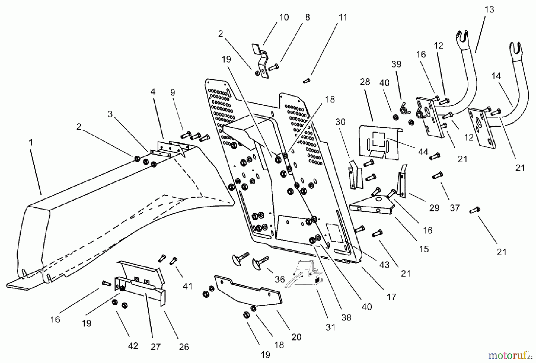  Toro Neu Mowers, Lawn & Garden Tractor Seite 1 74570 (170-DH) - Toro 170-DH Lawn Tractor, 2000 (200000001-200999999) CHUTE-COLLECTOR ASSEMBLY