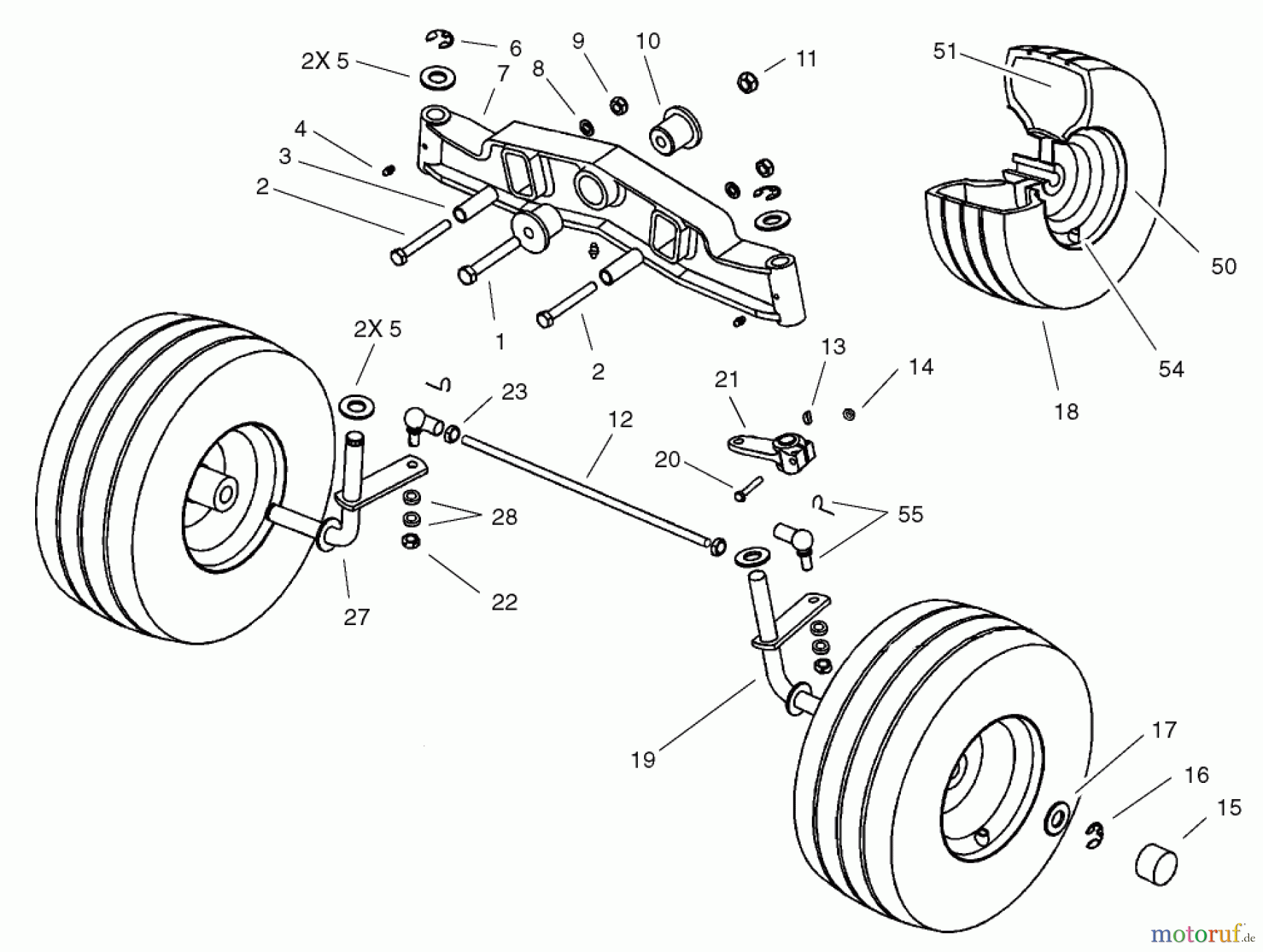  Toro Neu Mowers, Lawn & Garden Tractor Seite 1 74570 (170-DH) - Toro 170-DH Lawn Tractor, 2002 (220000001-220999999) FRONT AXLE ASSEMBLY