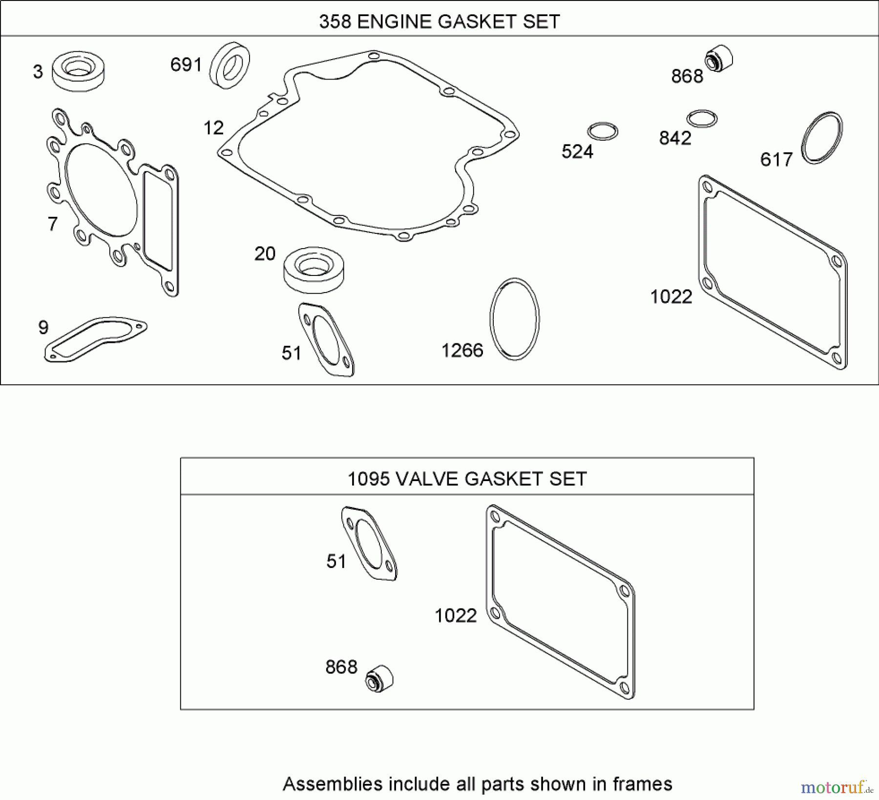 Toro Neu Mowers, Lawn & Garden Tractor Seite 1 74573 (DH 200) - Toro DH 200 Lawn Tractor, 2008 (280000001-280999999) GASKET SET BRIGGS AND STRATTON MODEL 31A607-0117-E1