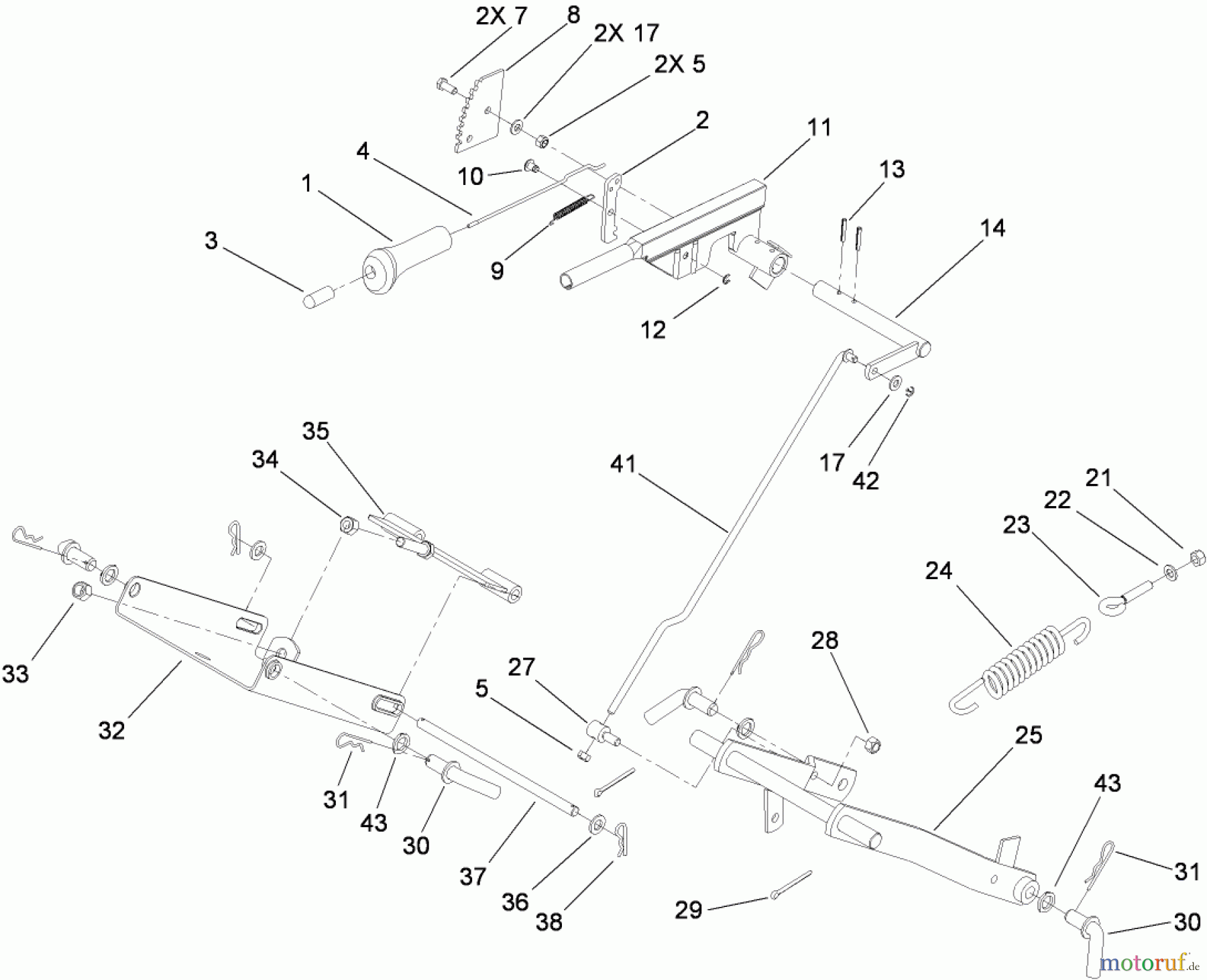  Toro Neu Mowers, Lawn & Garden Tractor Seite 1 74573 (DH 200) - Toro DH 200 Lawn Tractor, 2008 (280000001-280999999) MOWER LIFT ASSEMBLY