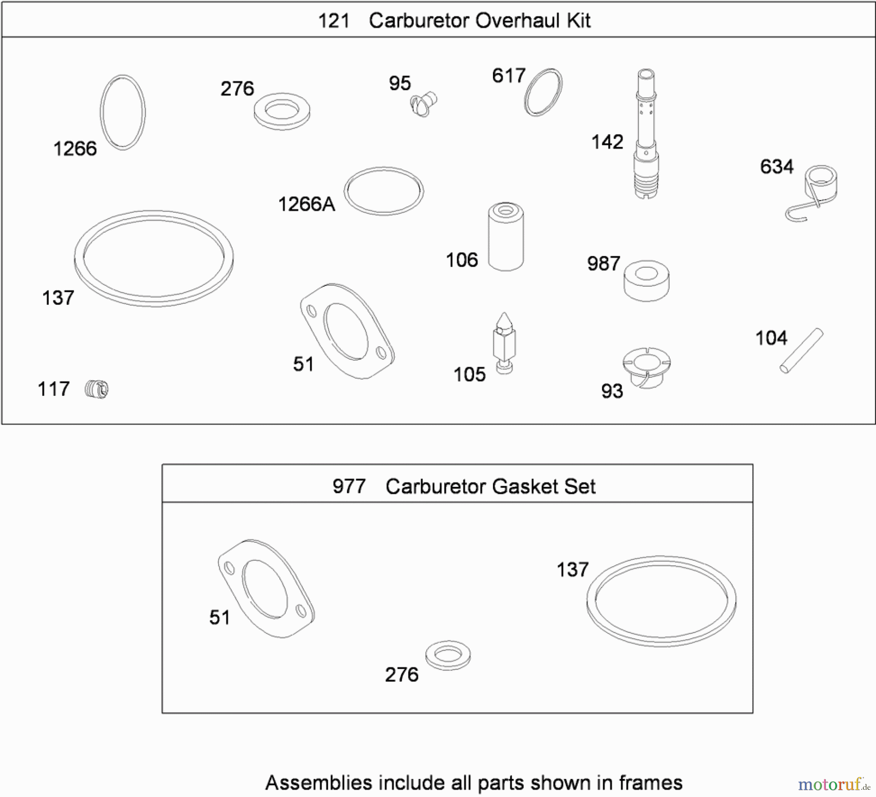  Toro Neu Mowers, Lawn & Garden Tractor Seite 1 74573 (DH 200) - Toro DH 200 Lawn Tractor, 2009 (290000481-290999999) CARBURETOR OVERHAUL KIT BRIGGS AND STRATTON MODEL 31A607-0117-E1