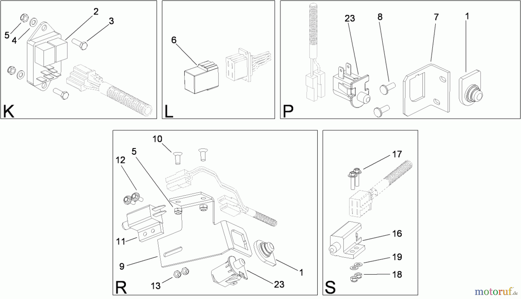  Toro Neu Mowers, Lawn & Garden Tractor Seite 1 74573 (DH 200) - Toro DH 200 Lawn Tractor, 2009 (290000481-290999999) ELECTRICAL SWITCH NO. 3 ASSEMBLY