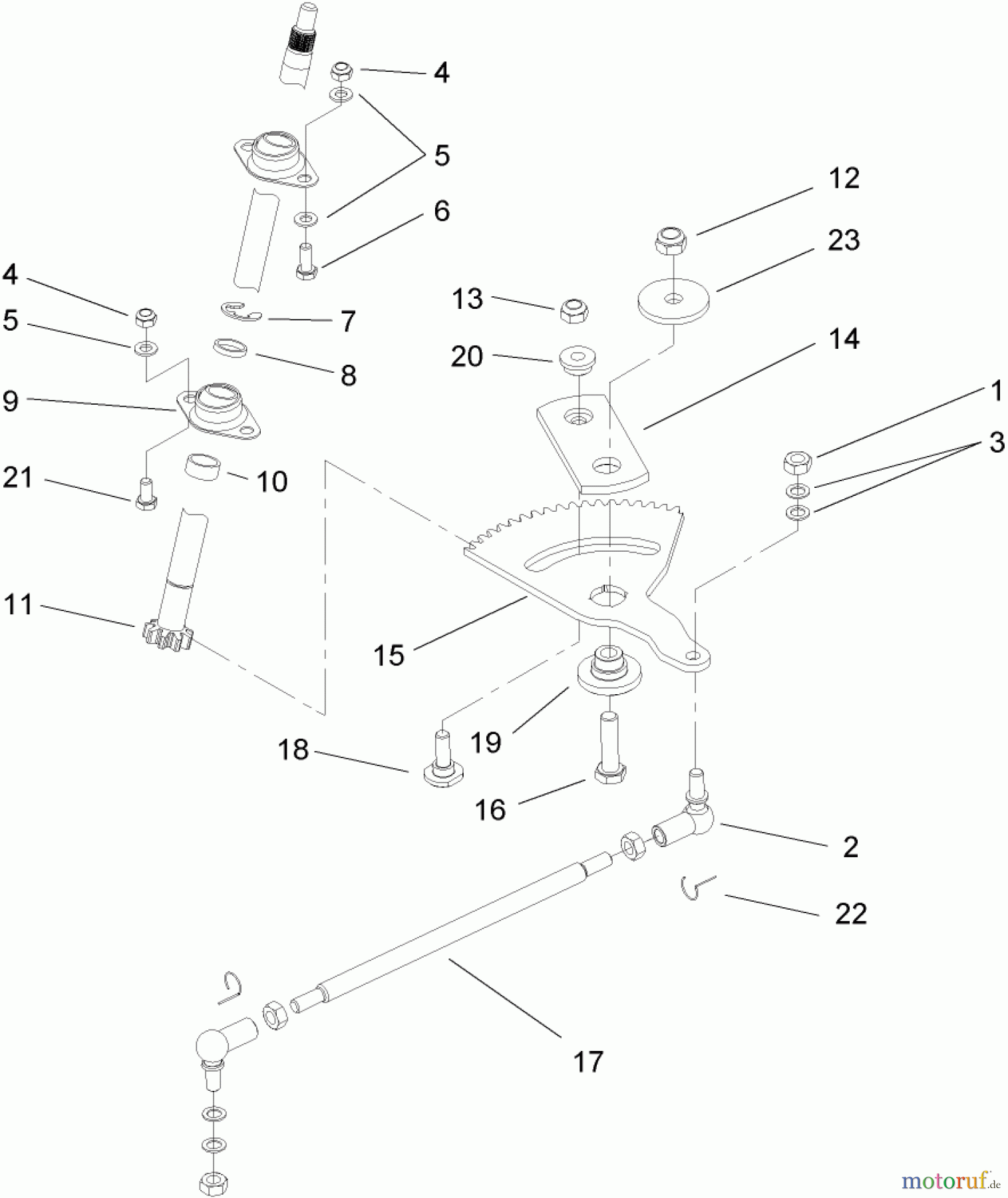  Toro Neu Mowers, Lawn & Garden Tractor Seite 1 74582 (DH 210) - Toro DH 210 Lawn Tractor, 2009 (290000001-290999999) STEERING ASSEMBLY