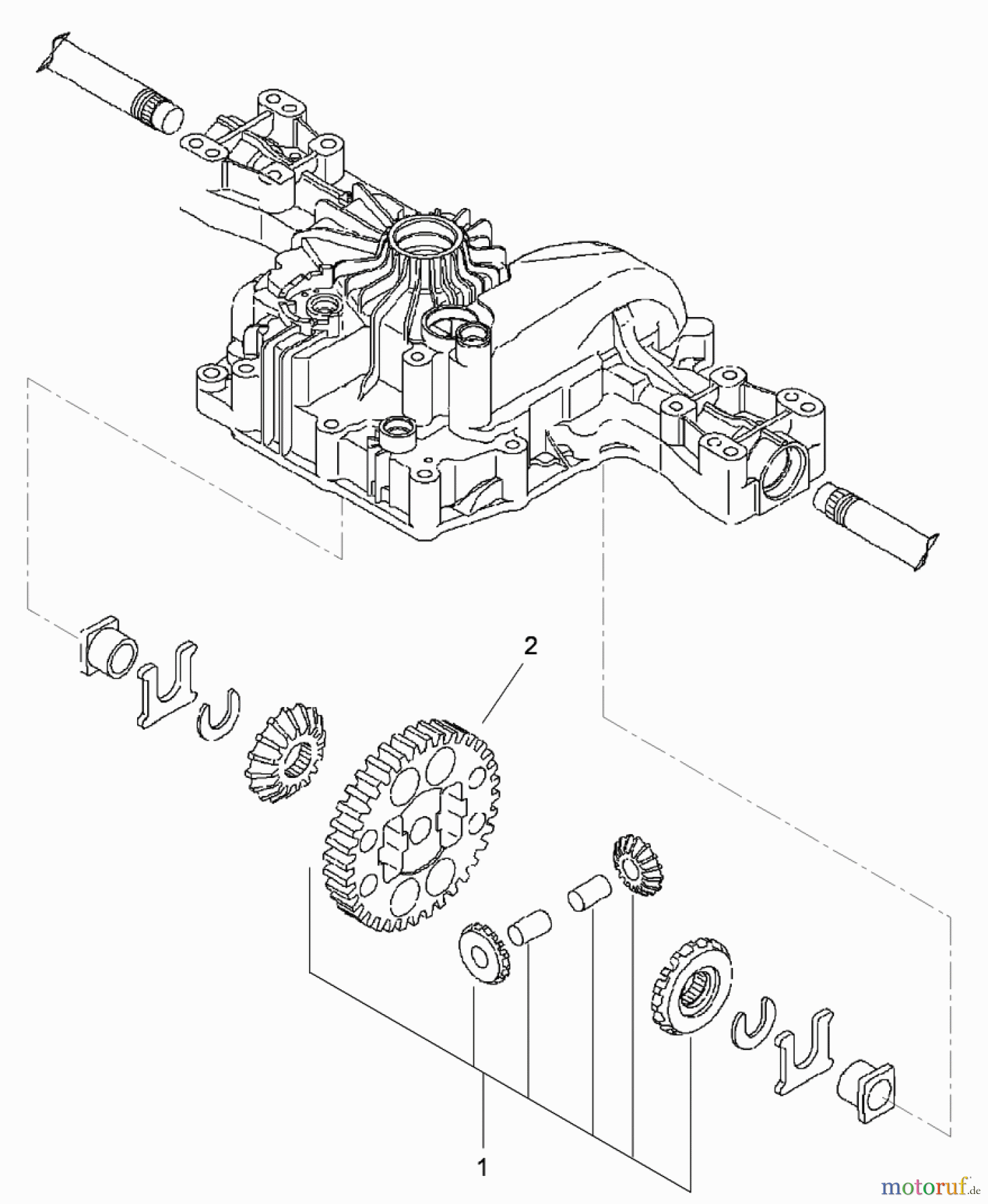 Toro Neu Mowers, Lawn & Garden Tractor Seite 1 74582 (DH 210) - Toro DH 210 Lawn Tractor, 2010 (310000001-310999999) DIFFERENTIAL GEAR ASSEMBLY TRANSMISSION ASSEMBLY NO. 114-3155