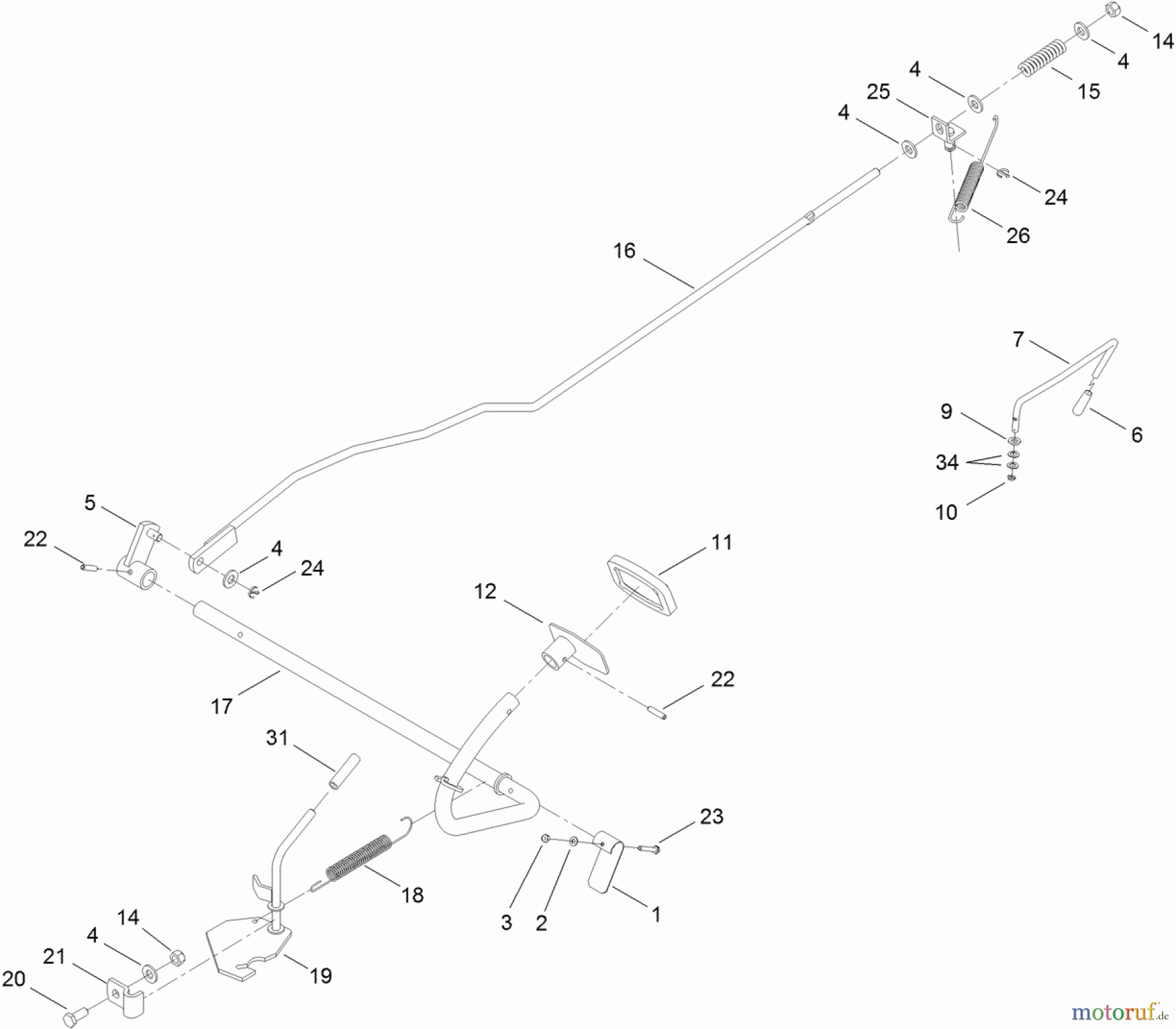  Toro Neu Mowers, Lawn & Garden Tractor Seite 1 74582 (DH 210) - Toro DH 210 Lawn Tractor, 2011 (311000001-311999999) OPERATION - BRAKE AND BYPASS ASSEMBLY