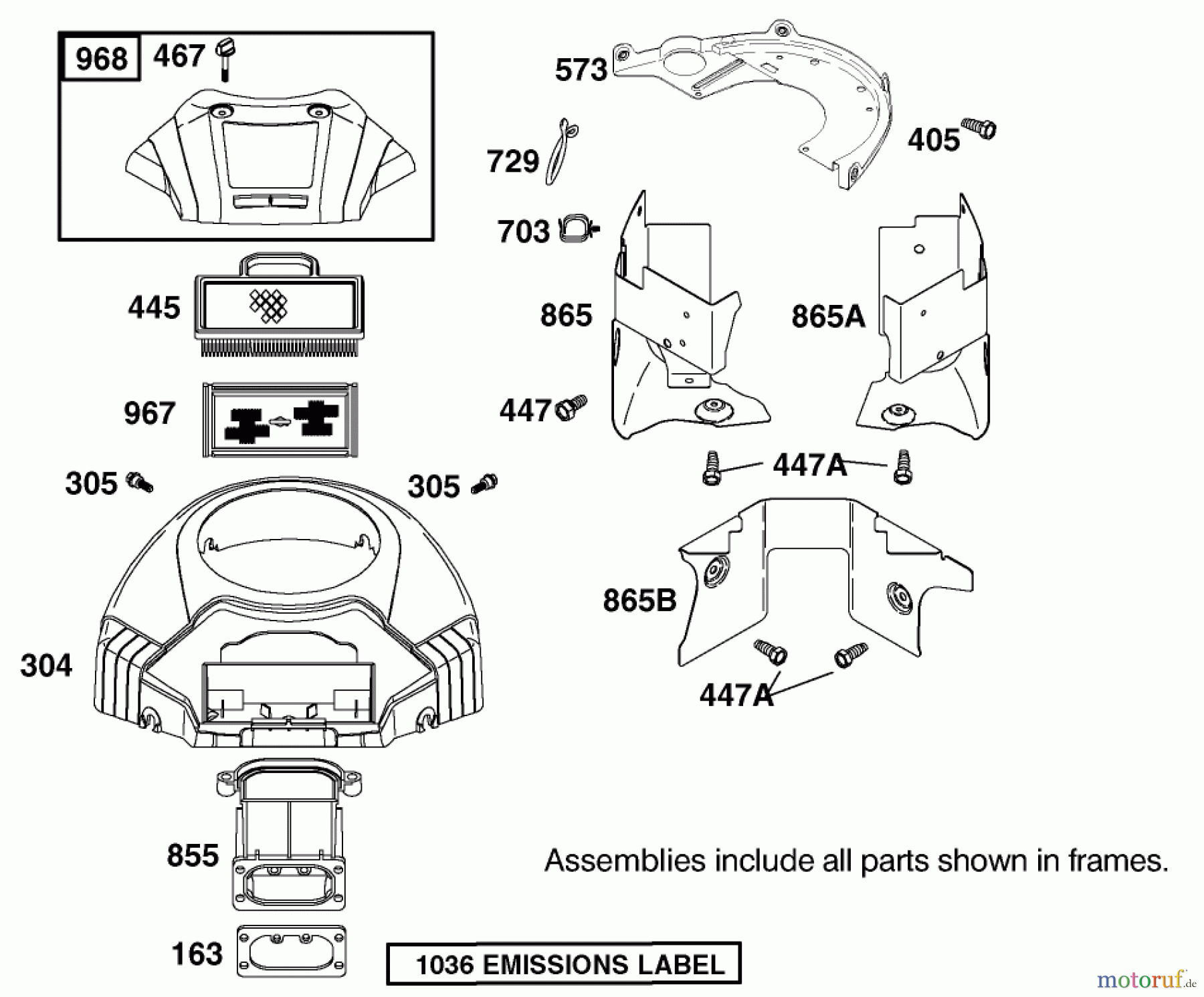  Toro Neu Mowers, Lawn & Garden Tractor Seite 1 74590 (190-DH) - Toro 190-DH Lawn Tractor, 2002 (220000001-220999999) BLOWER HOUSING ASSEMBLY ENGINE BRIGGS AND STRATTON MODEL 406777-0157-E1
