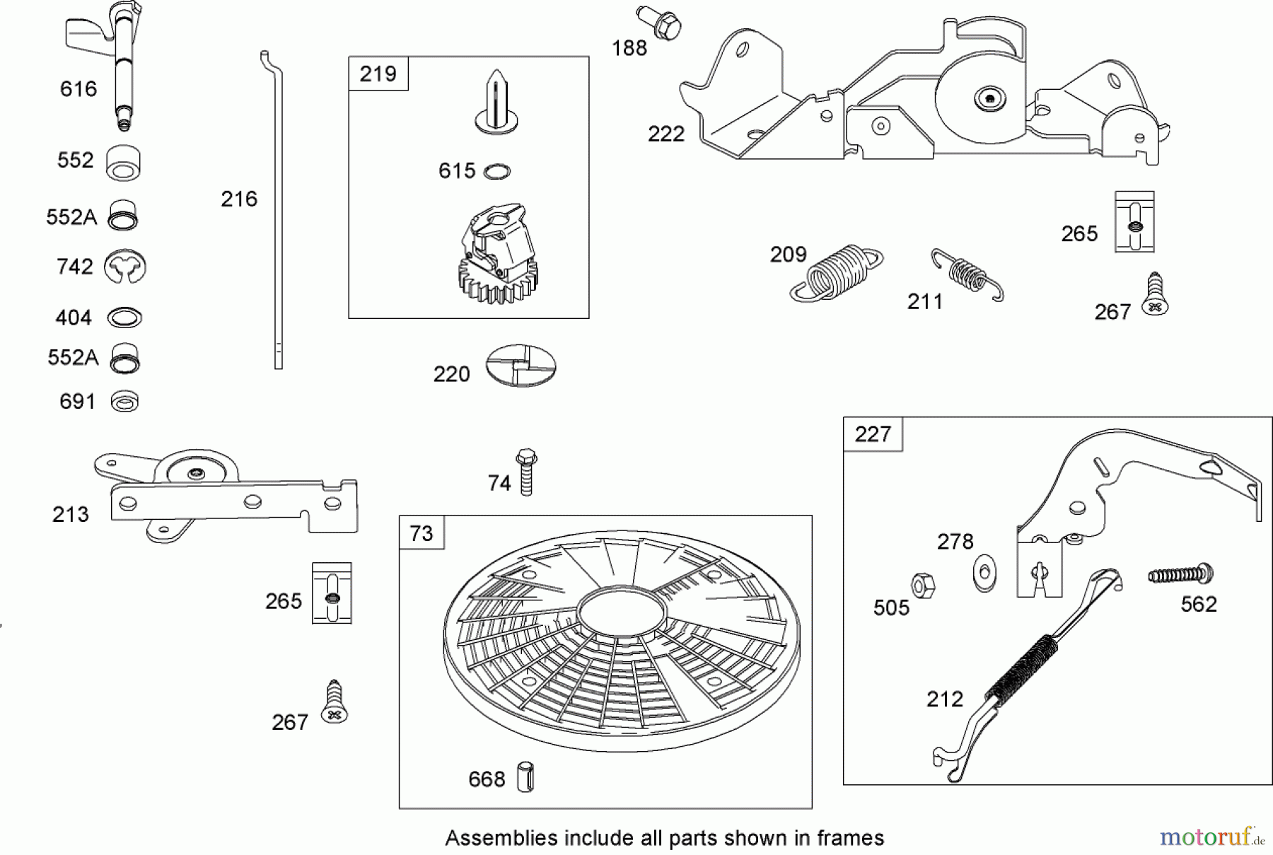 Toro Neu Mowers, Lawn & Garden Tractor Seite 1 74592 (DH 220) - Toro DH 220 Lawn Tractor, 2007 (270000001-270000651) GOVERNOR ASSEMBLY BRIGGS AND STRATTON 441677-0136-E1