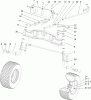 Toro 74596 (DH 220) - DH 220 Lawn Tractor, 2012 (SN 312000001-312999999) Listas de piezas de repuesto y dibujos FRONT AXLE ASSEMBLY