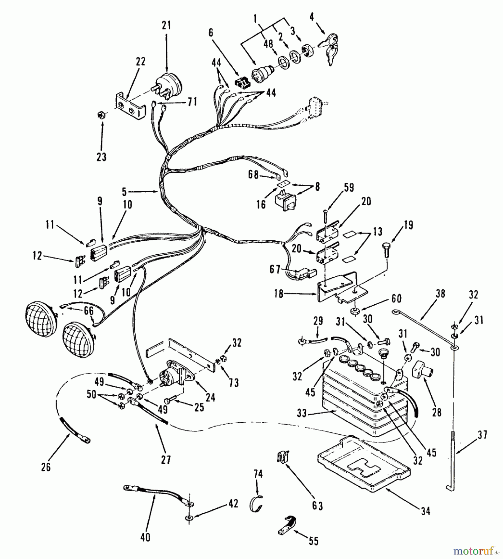  Toro Neu Mowers, Lawn & Garden Tractor Seite 2 C1-12R801 (512-D) - Toro 512-D 8-Speed Tractor, 1986 ELECTRICAL SYSTEM