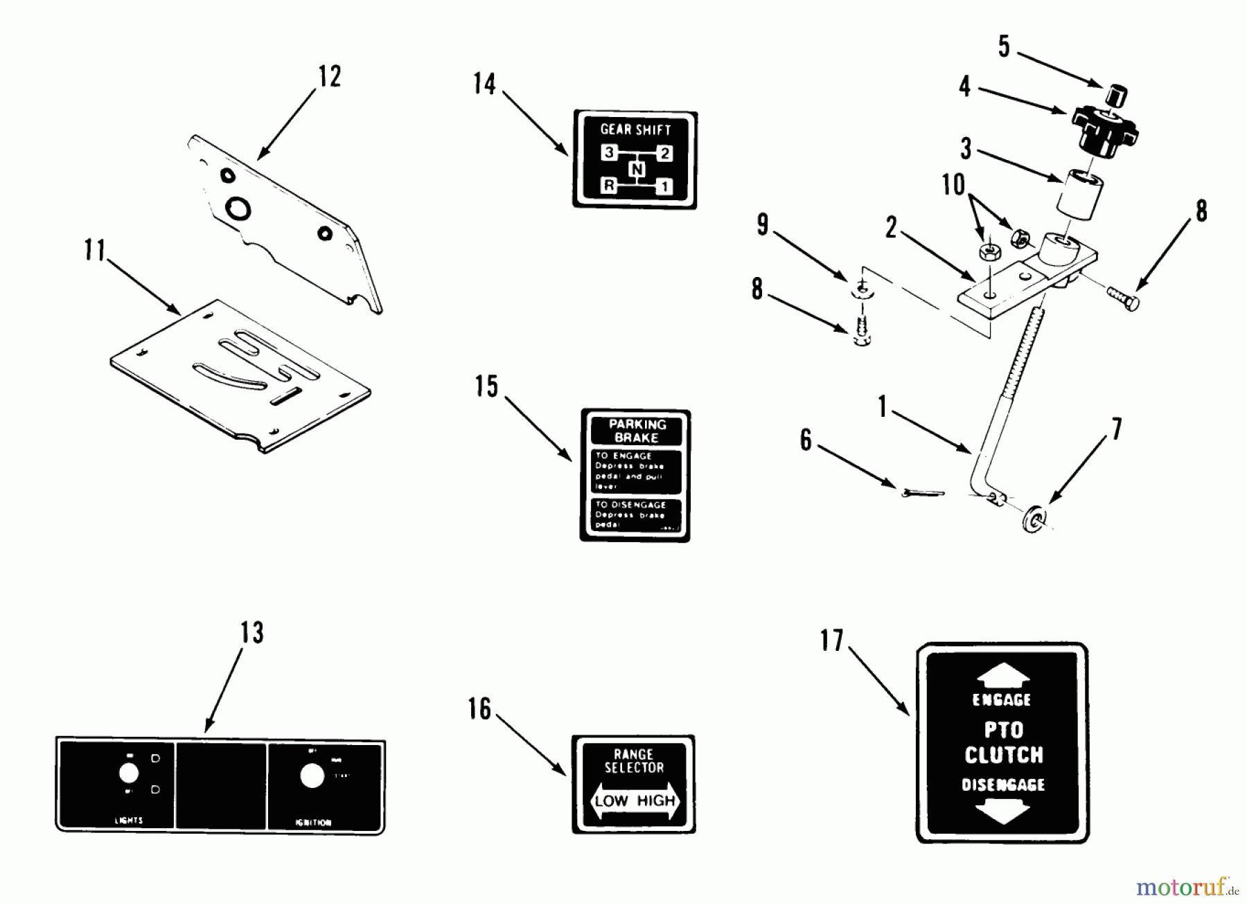 Toro Neu Accessories, Mower 86725 - Toro Dial-A-Hite, 1985 PARTS LIST FOR DIAL-A-HITE FACTORY ORDER NUMBER 86725