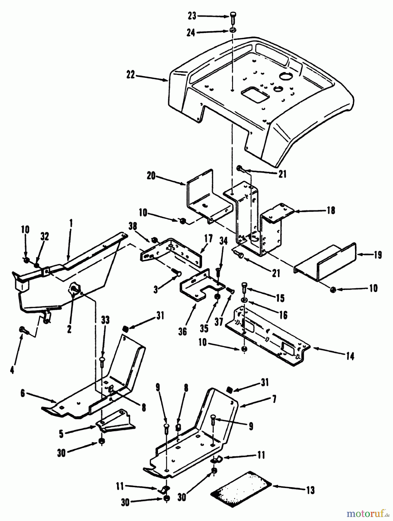  Toro Neu Mowers, Lawn & Garden Tractor Seite 2 R1-12K804 (312-8) - Toro 312-8 Garden Tractor, 1992 (2000001-2999999) SHEET METAL AND COVERS #3