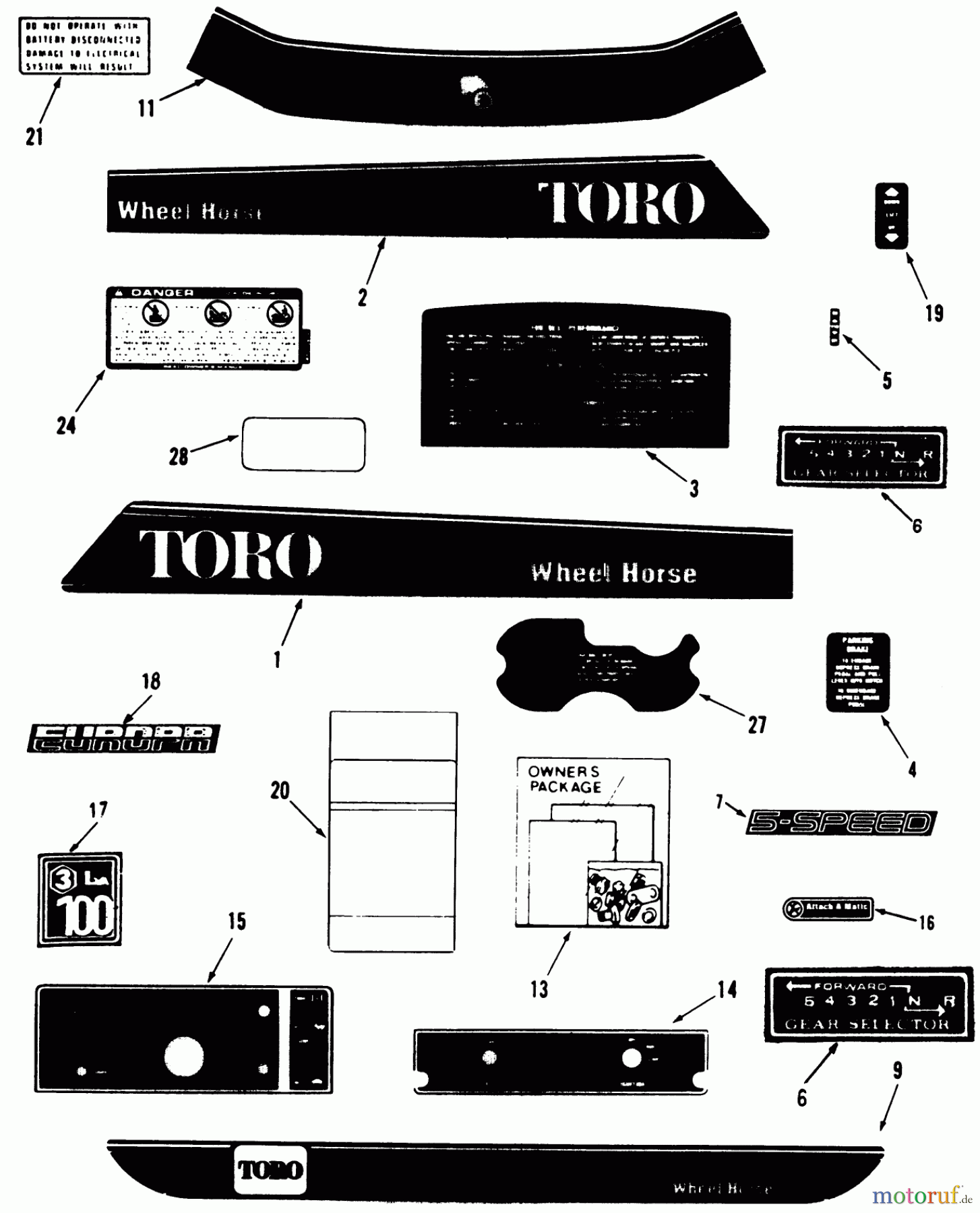  Toro Neu Mowers, Lawn & Garden Tractor Seite 2 R2-17K502 (227-5) - Toro 227-5 Tractor, 1990 DECALS, MISCELLANEOUS