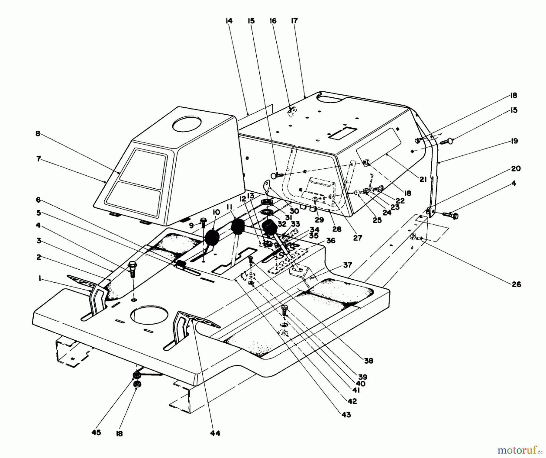  Toro Neu Mowers, Rear-Engine Rider 56125 (7-25) - Toro 7-25 Rear Engine Rider, 1982 (2000001-2999999) BODY ASSEMBLY