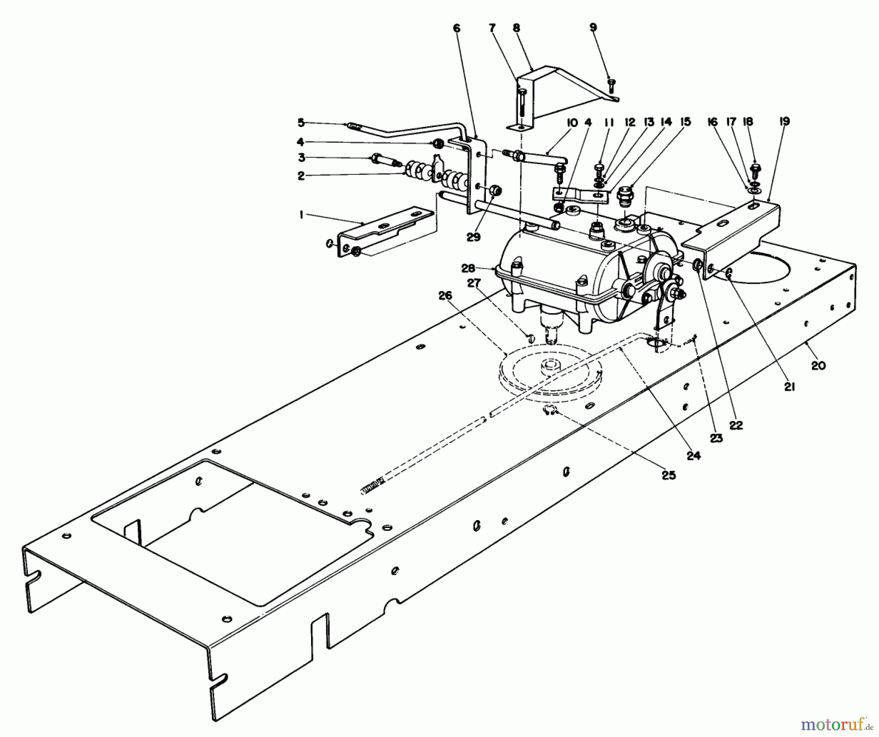  Toro Neu Mowers, Rear-Engine Rider 56138 (8-32) - Toro 8-32 Rear Engine Rider, 1983 (3000001-3999999) TRANSMISSION LINKAGE ASSEMBLY