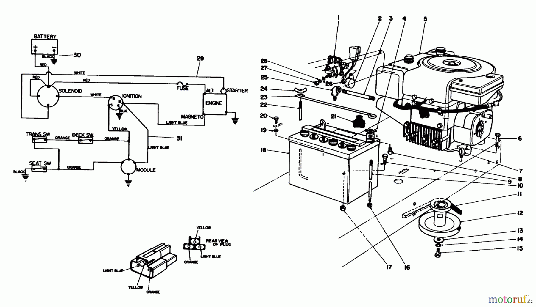  Toro Neu Mowers, Rear-Engine Rider 56155 (11-32) - Toro 11-32 Rear Engine Rider, 1984 (4000001-4999999) ENGINE ASSEMBLY