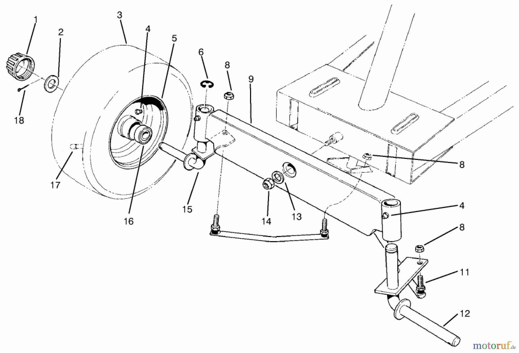  Toro Neu Mowers, Rear-Engine Rider 70040 (8-25) - Toro 8-25 Rear Engine Rider, 1993 (39000001-39999999) FRONT AXLE ASSEMBLY