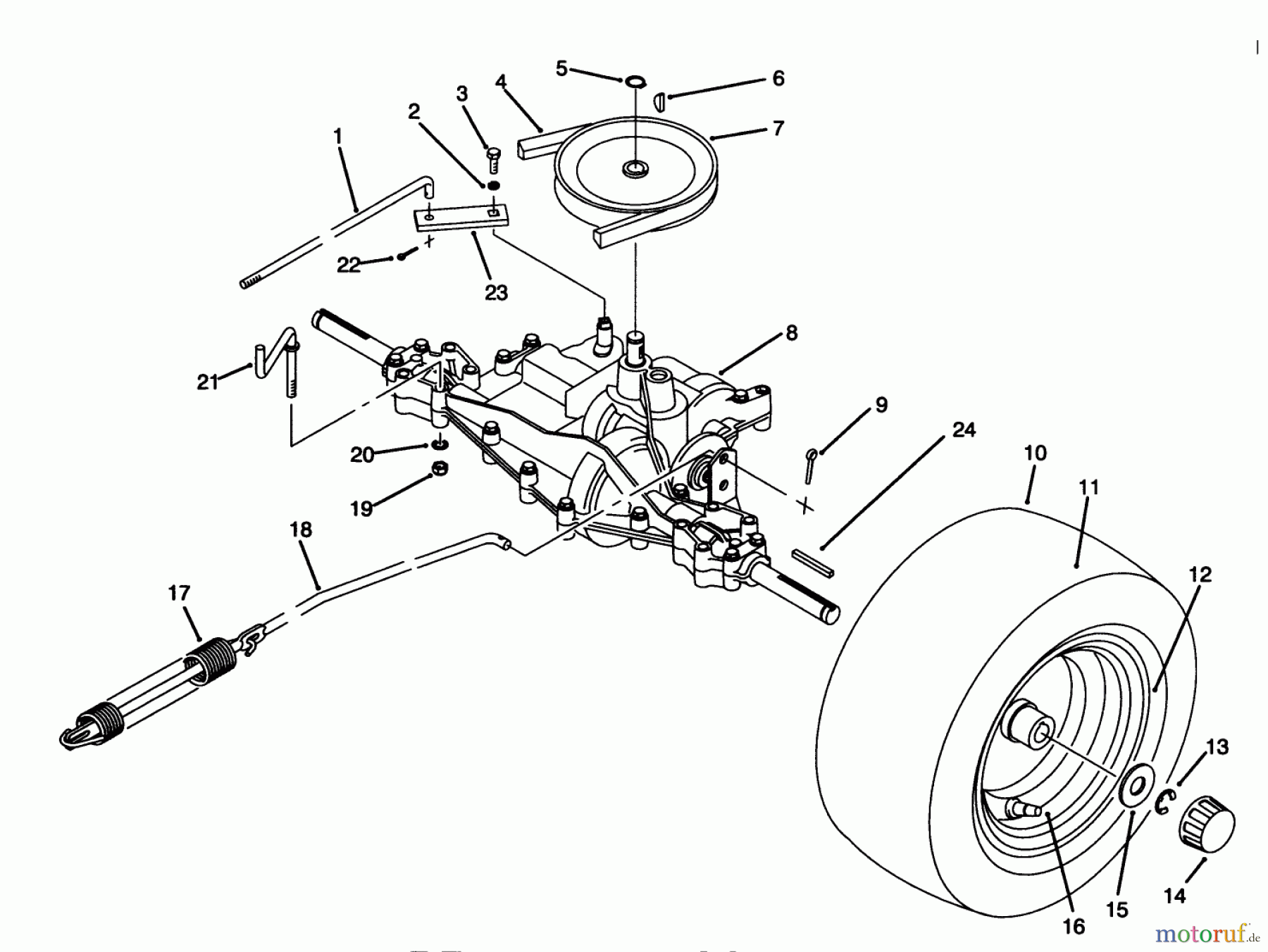  Toro Neu Mowers, Rear-Engine Rider 70141 (12-32) - Toro 12-32 Rear Engine Rider, 1995 (59000001-59999999) REAR AXLE ASSEMBLY